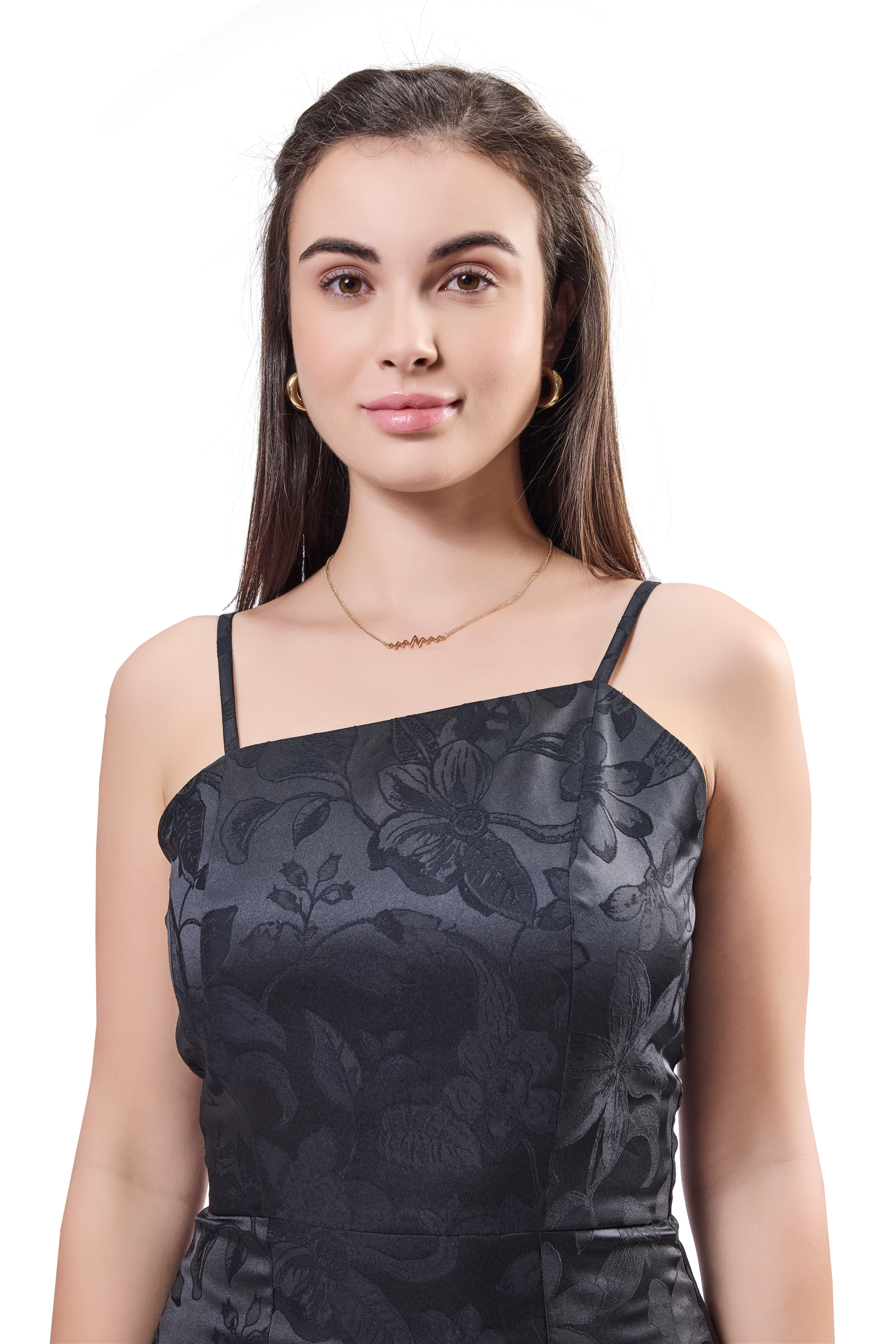 Jacquard Dress With Front Slit
