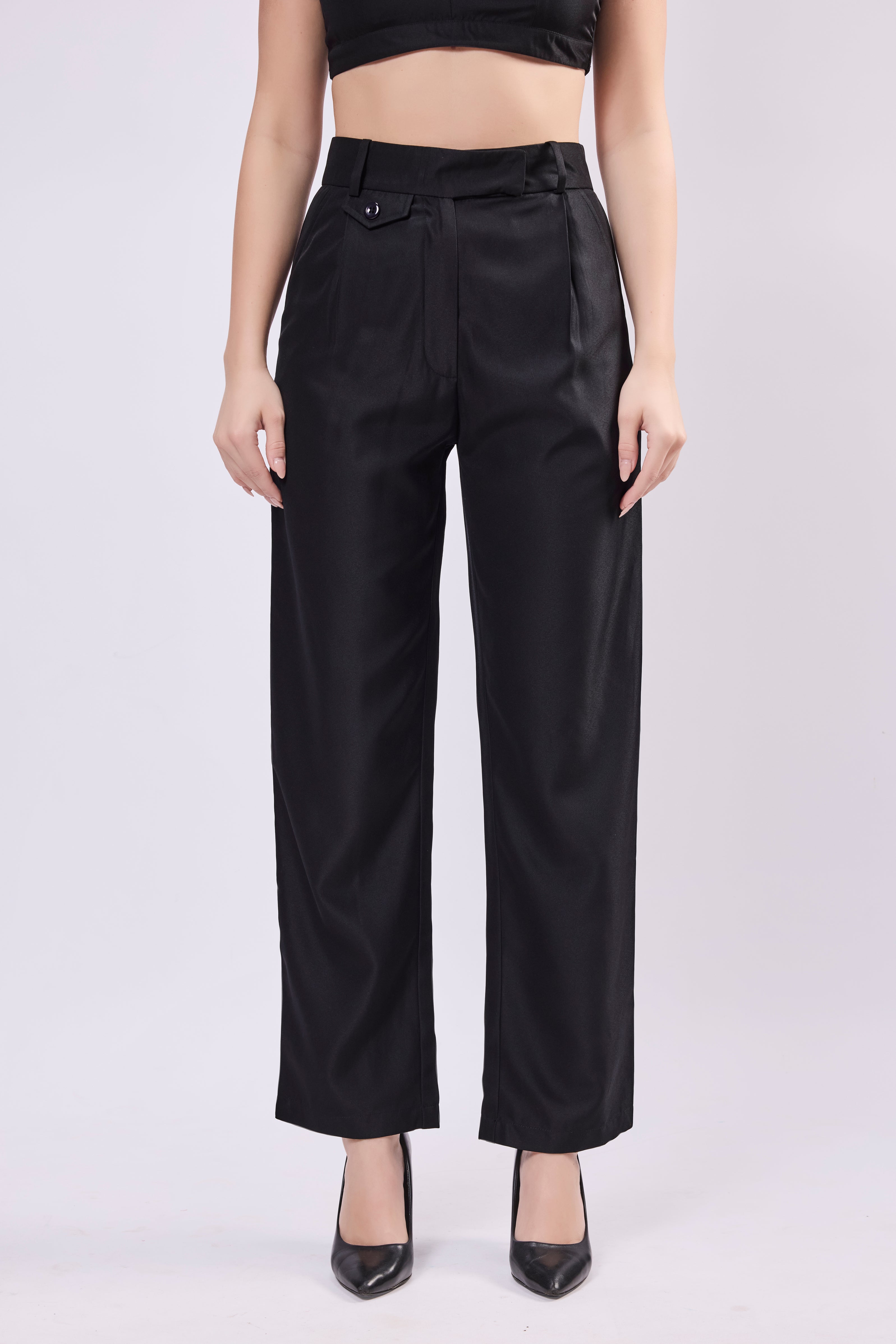 Mock Pocket Straight Trouser