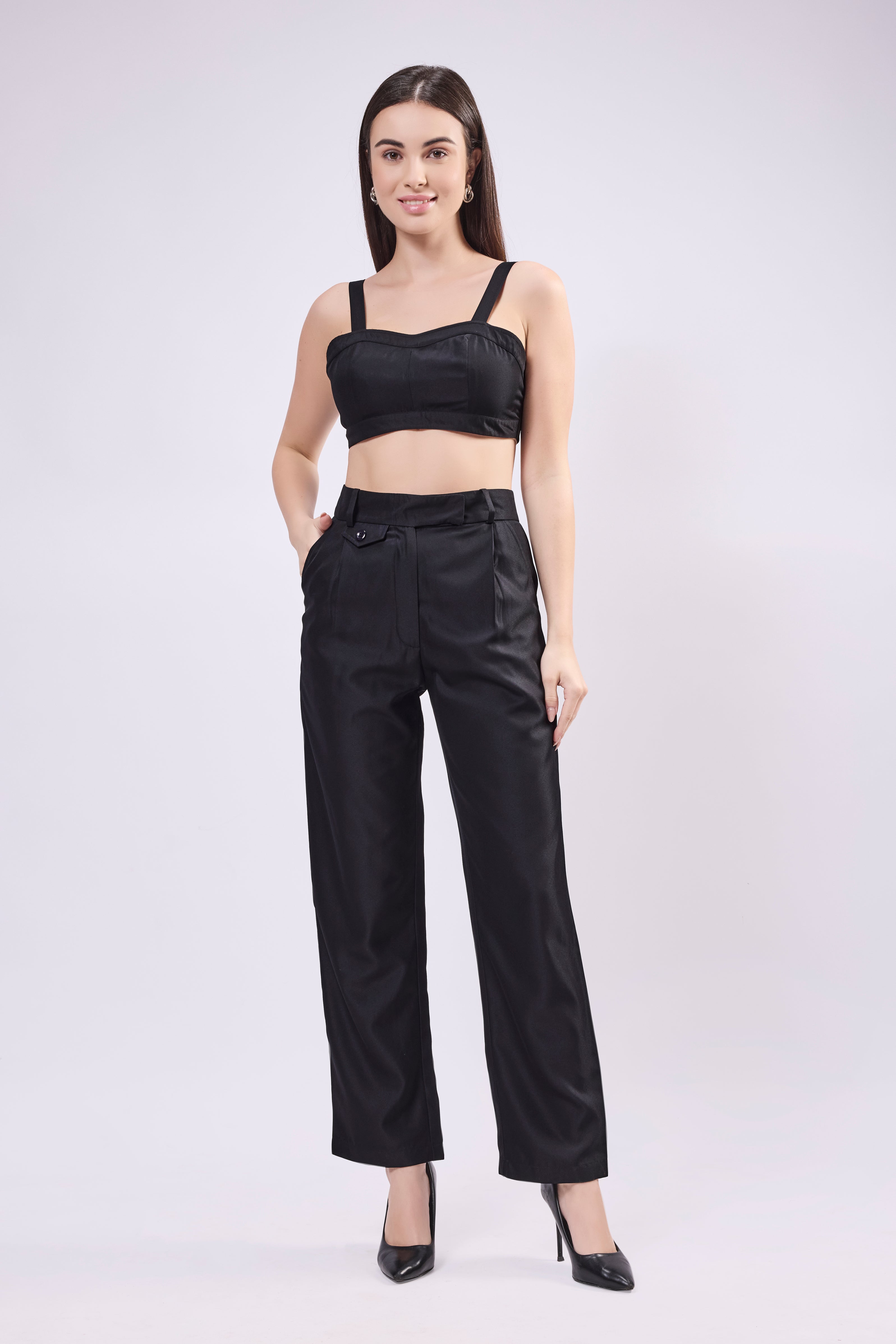 Mock Pocket Straight Trouser