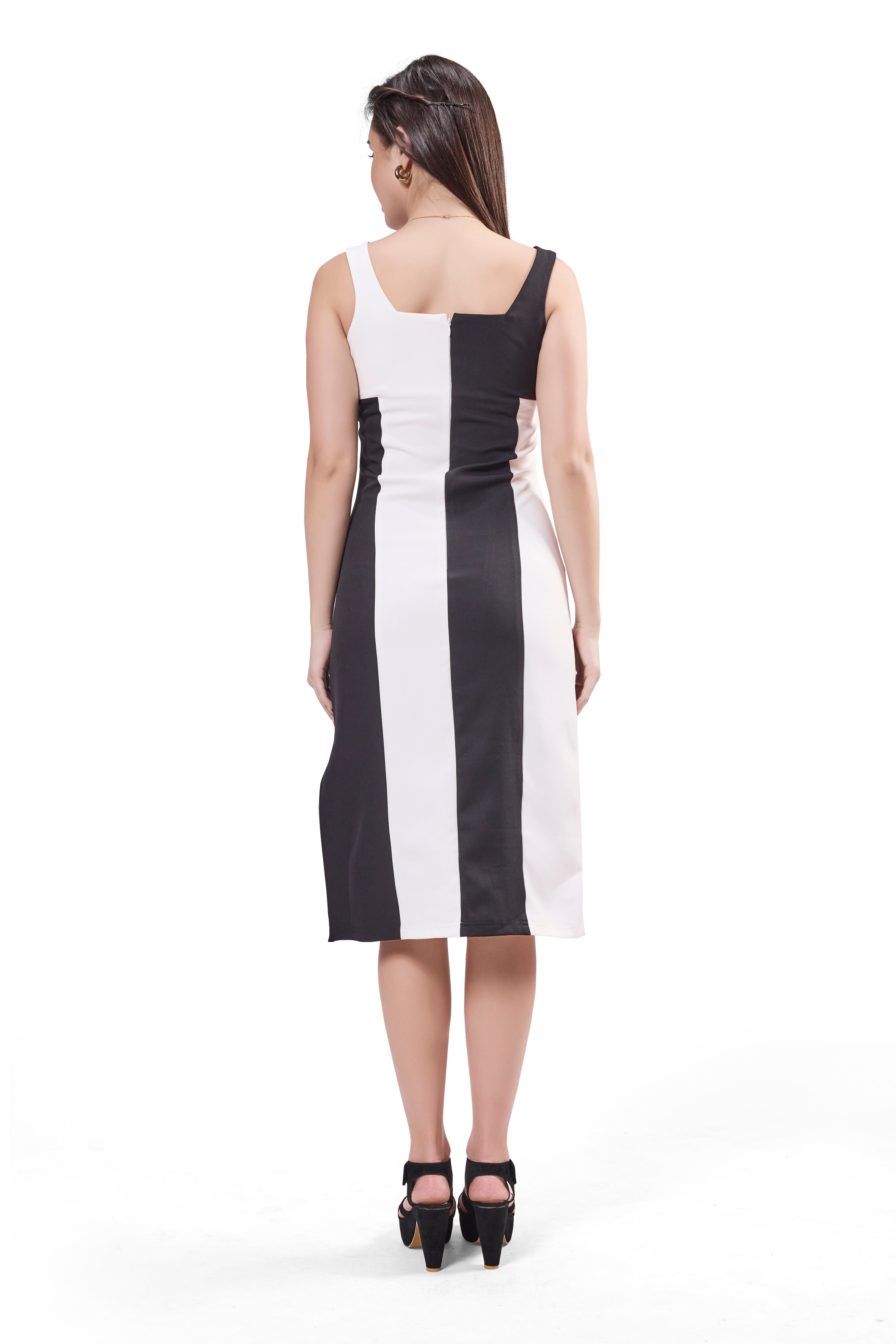 Colorblock Side Slit Dress