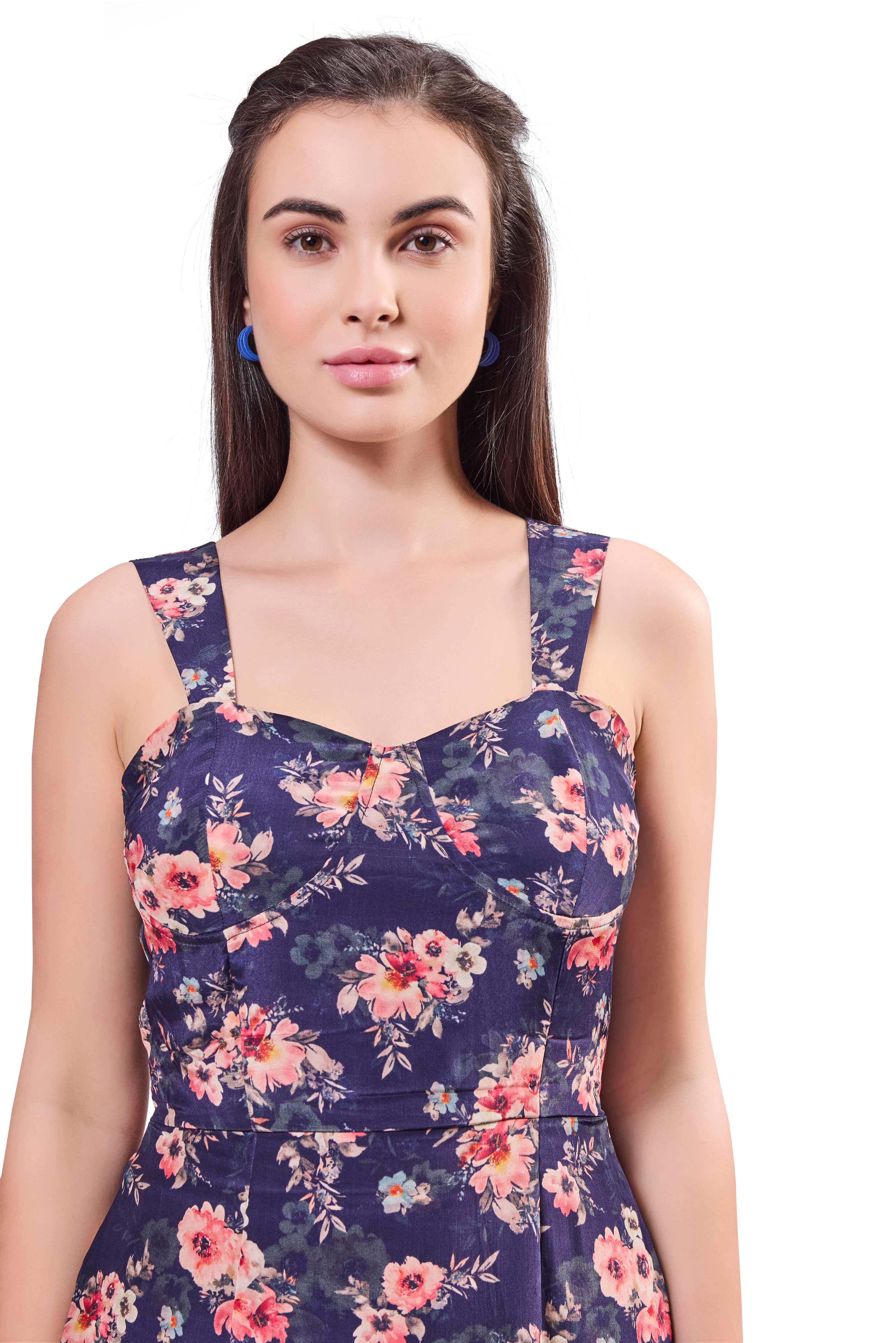 Ruffle Hem Back Tie Up Dress