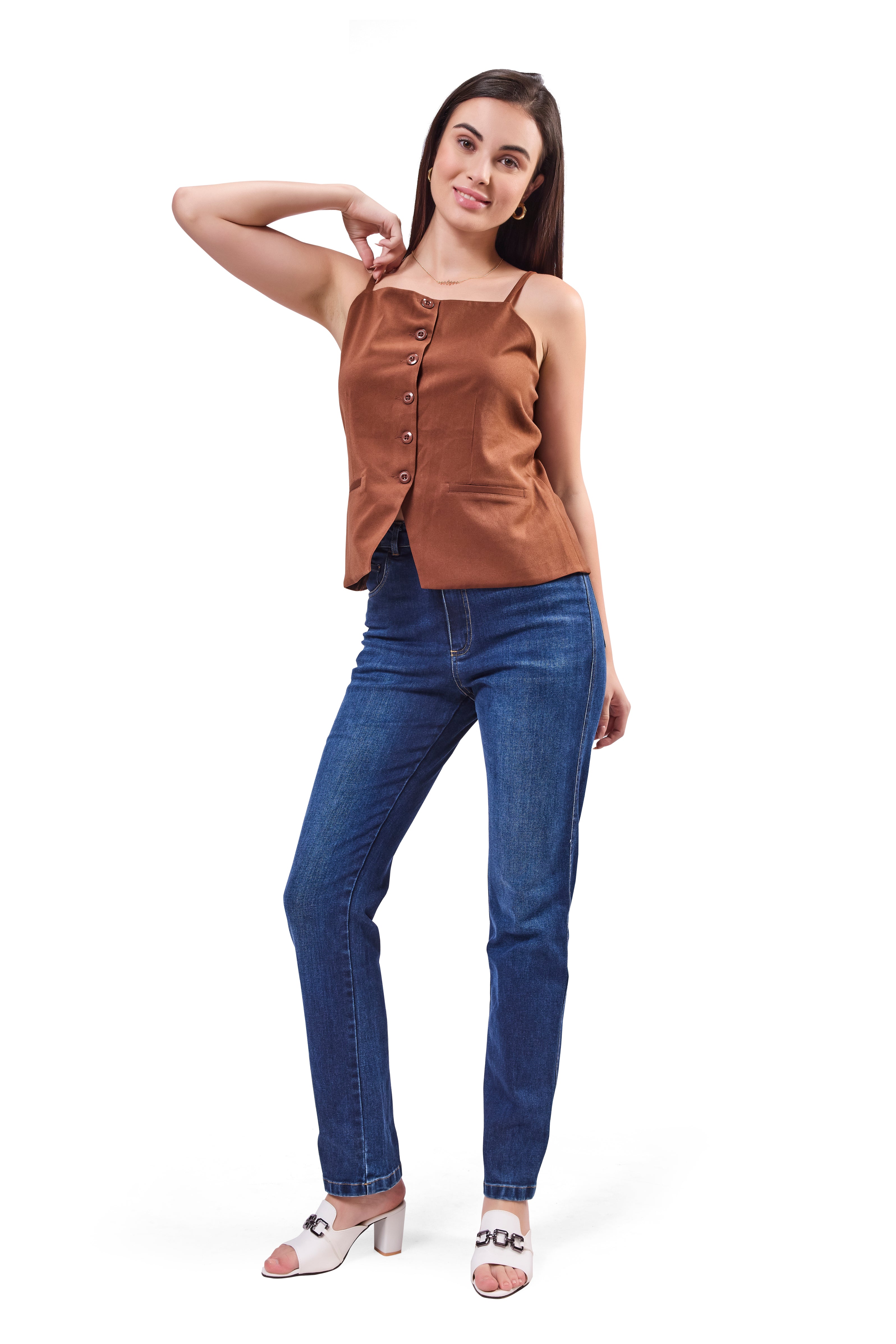 Vest Front Button Top