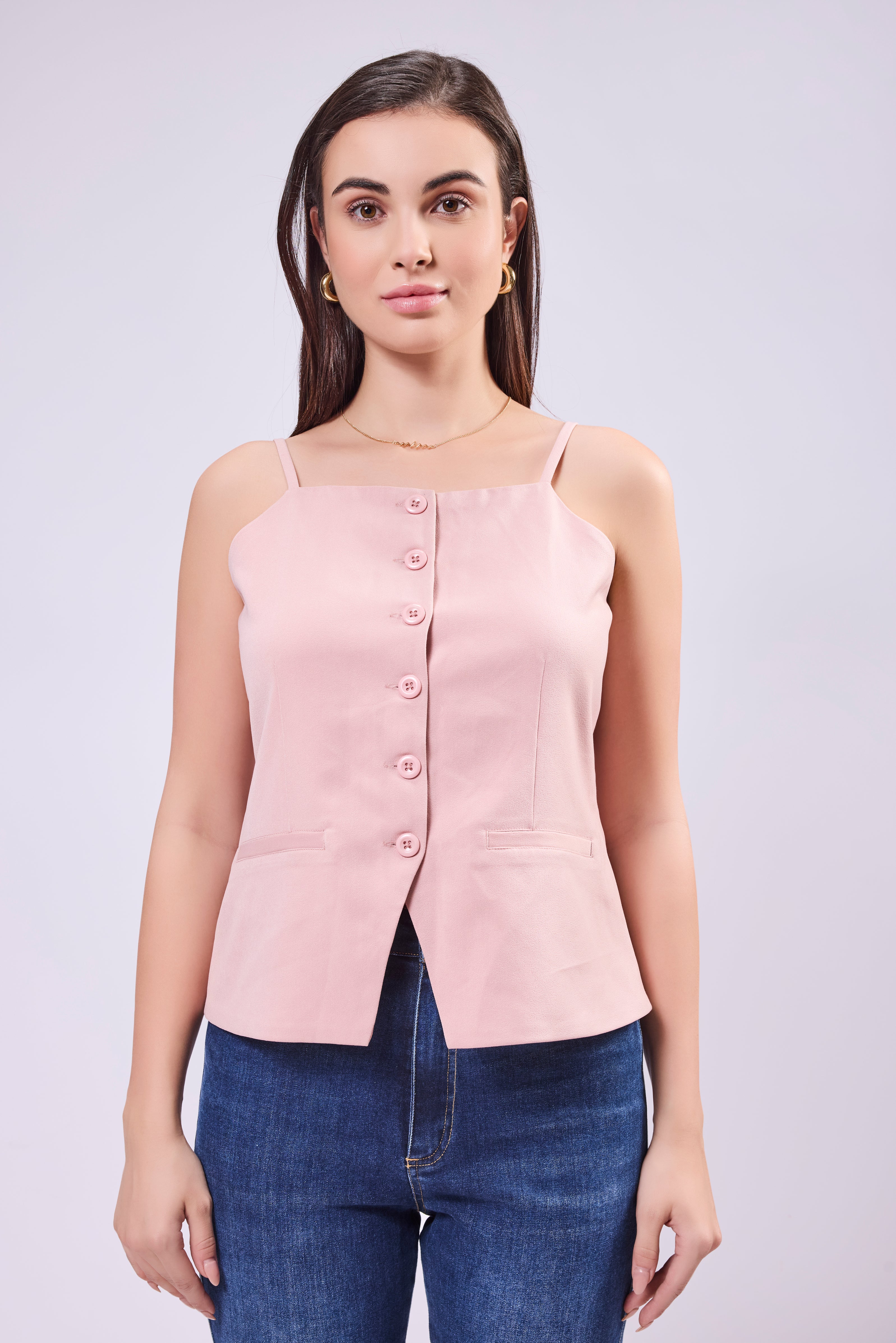 Vest Front Button Top