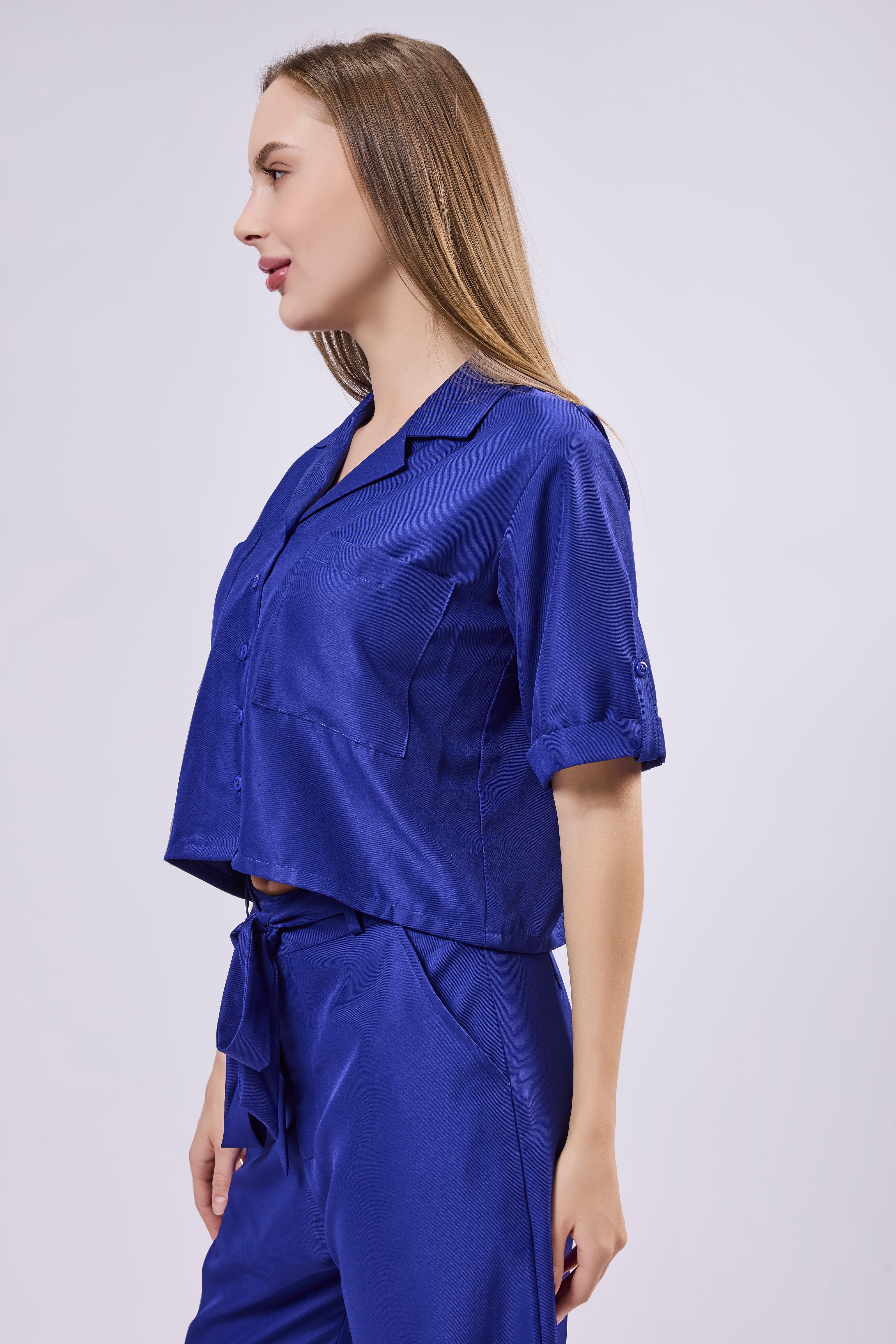 Notch Collar Crop Top
