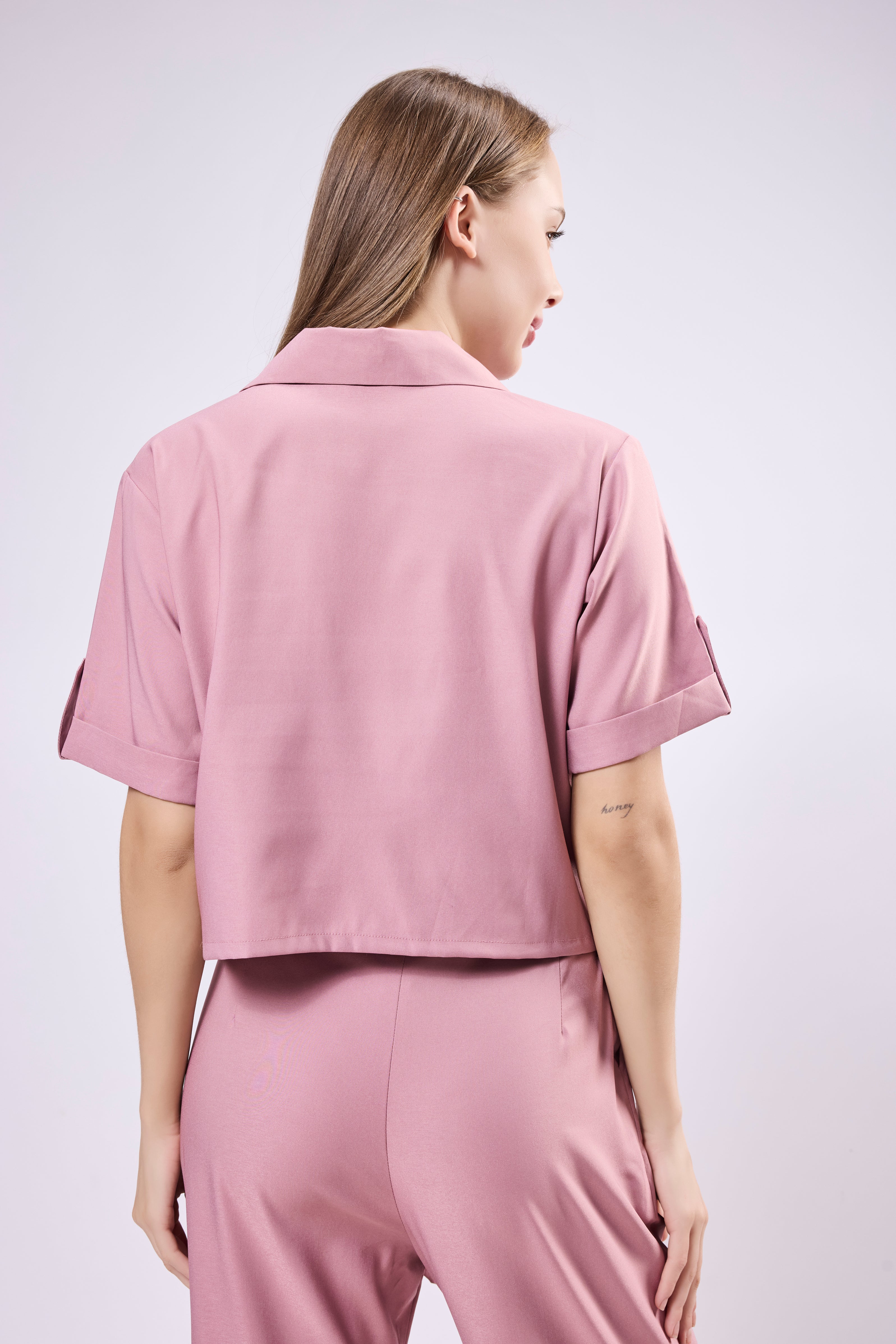 Notch Collar Crop Top