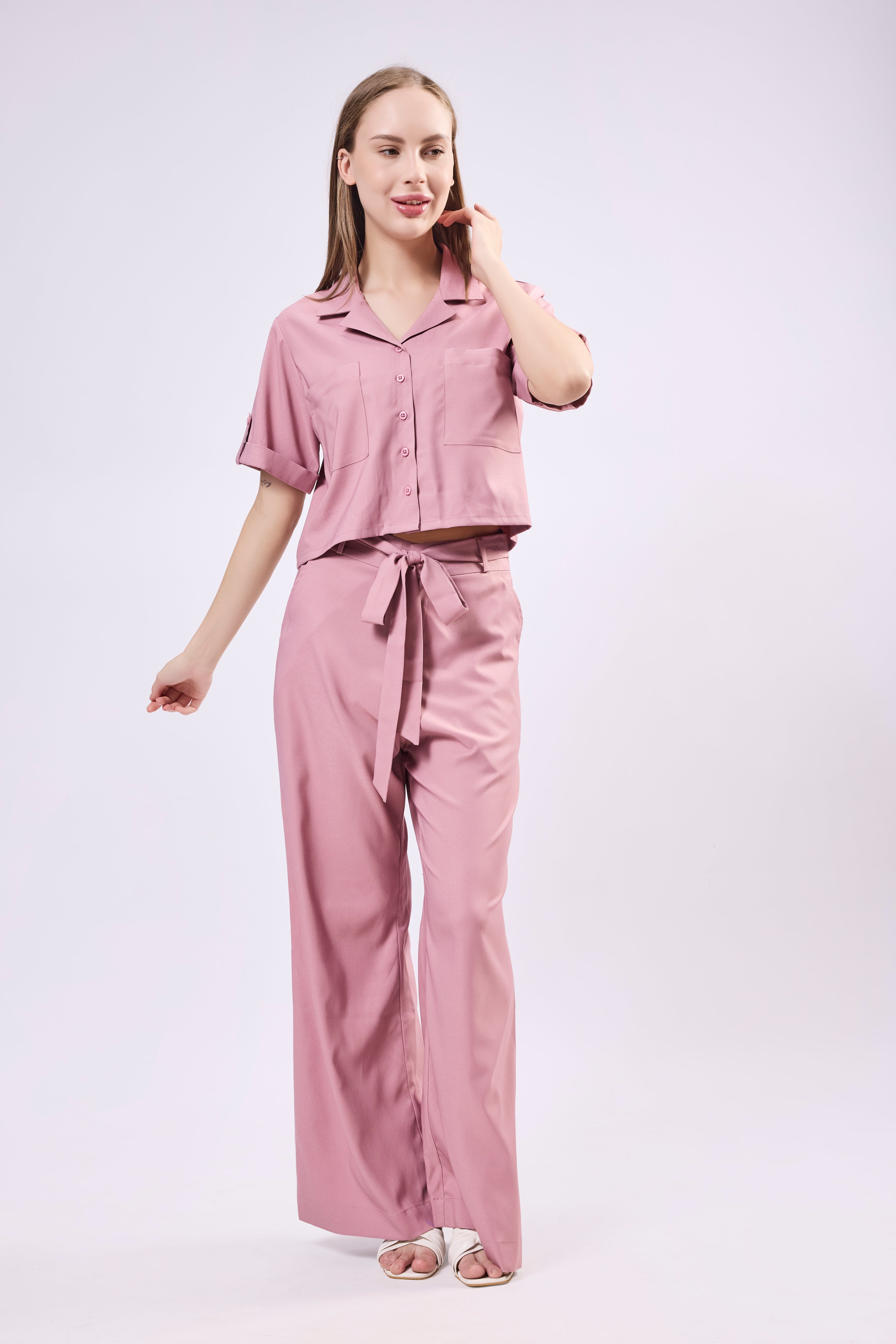 Notch Collar Crop Top