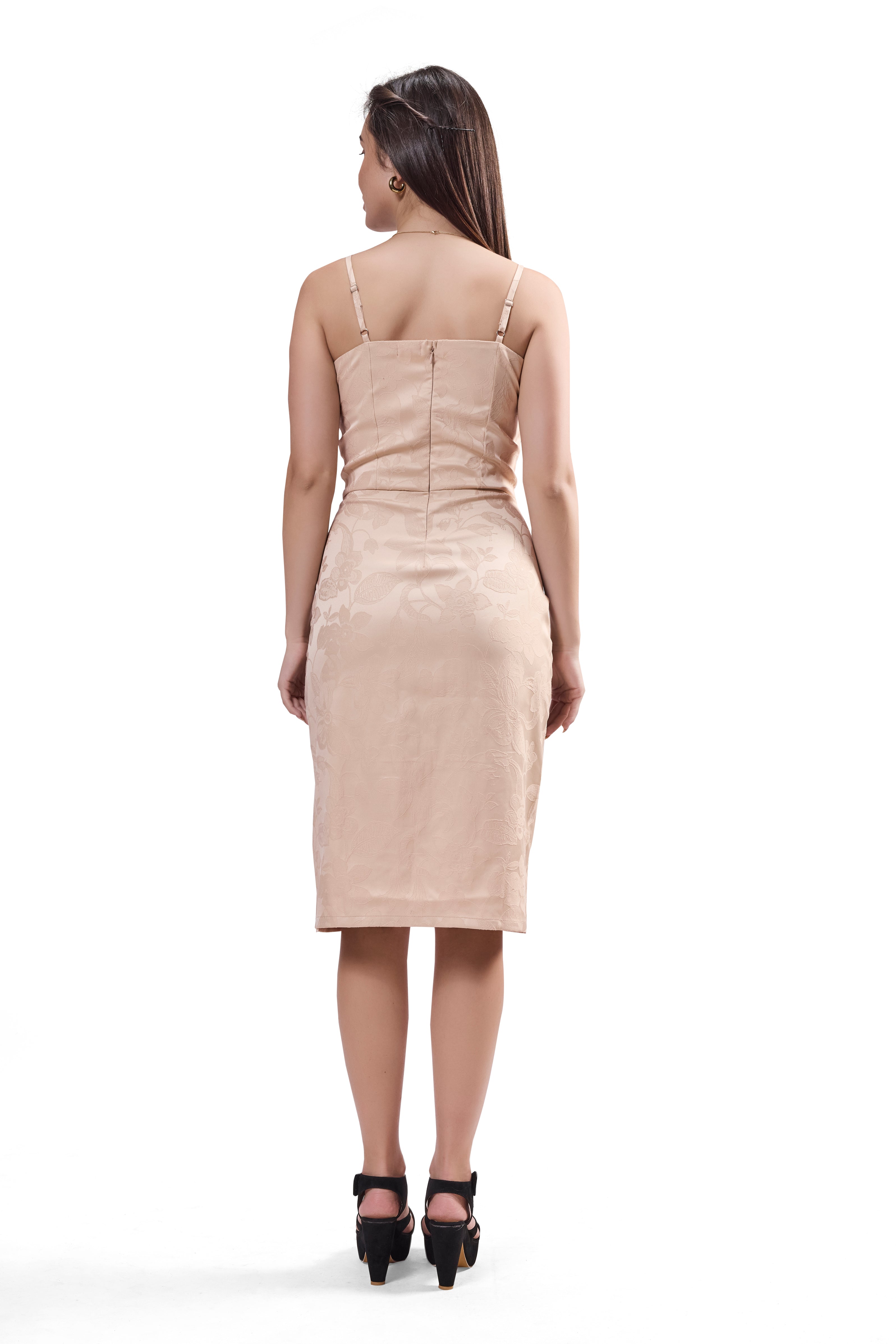 Jacquard Dress With Front Slit