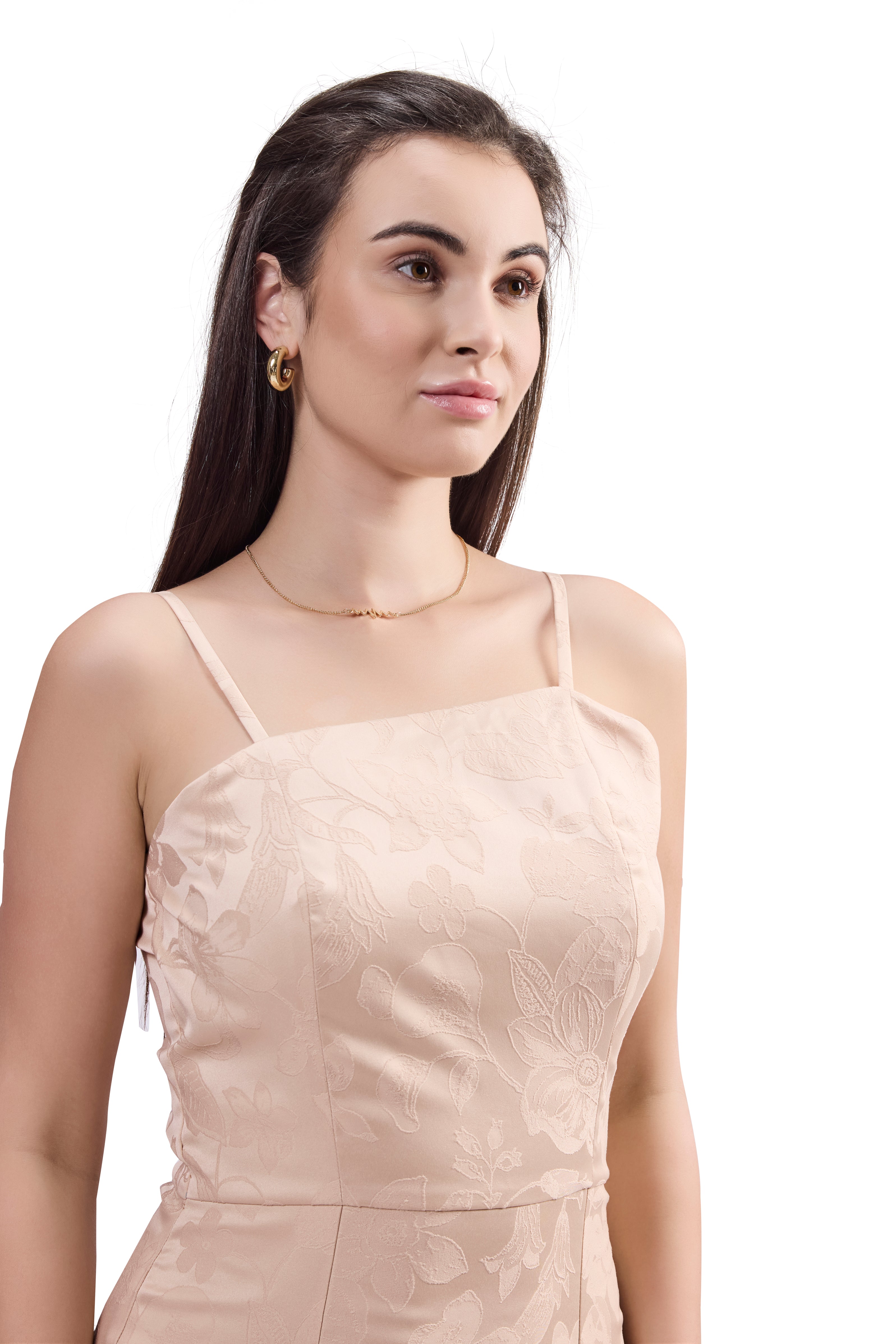 Jacquard Dress With Front Slit