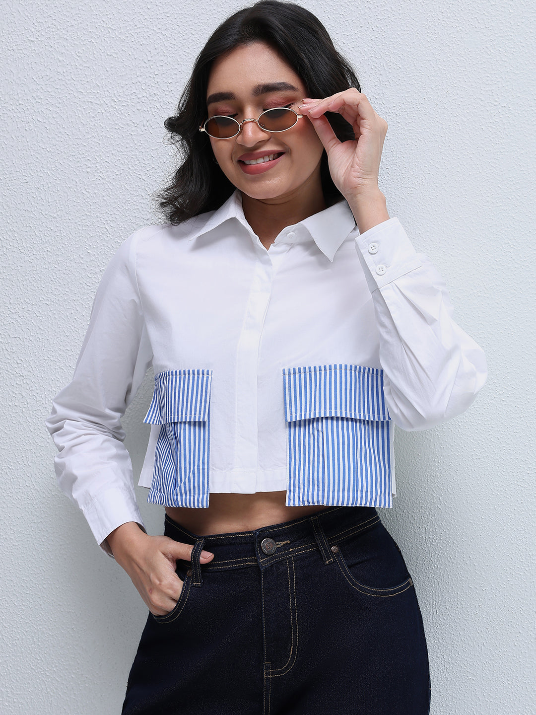 Crop Button Up Shirt