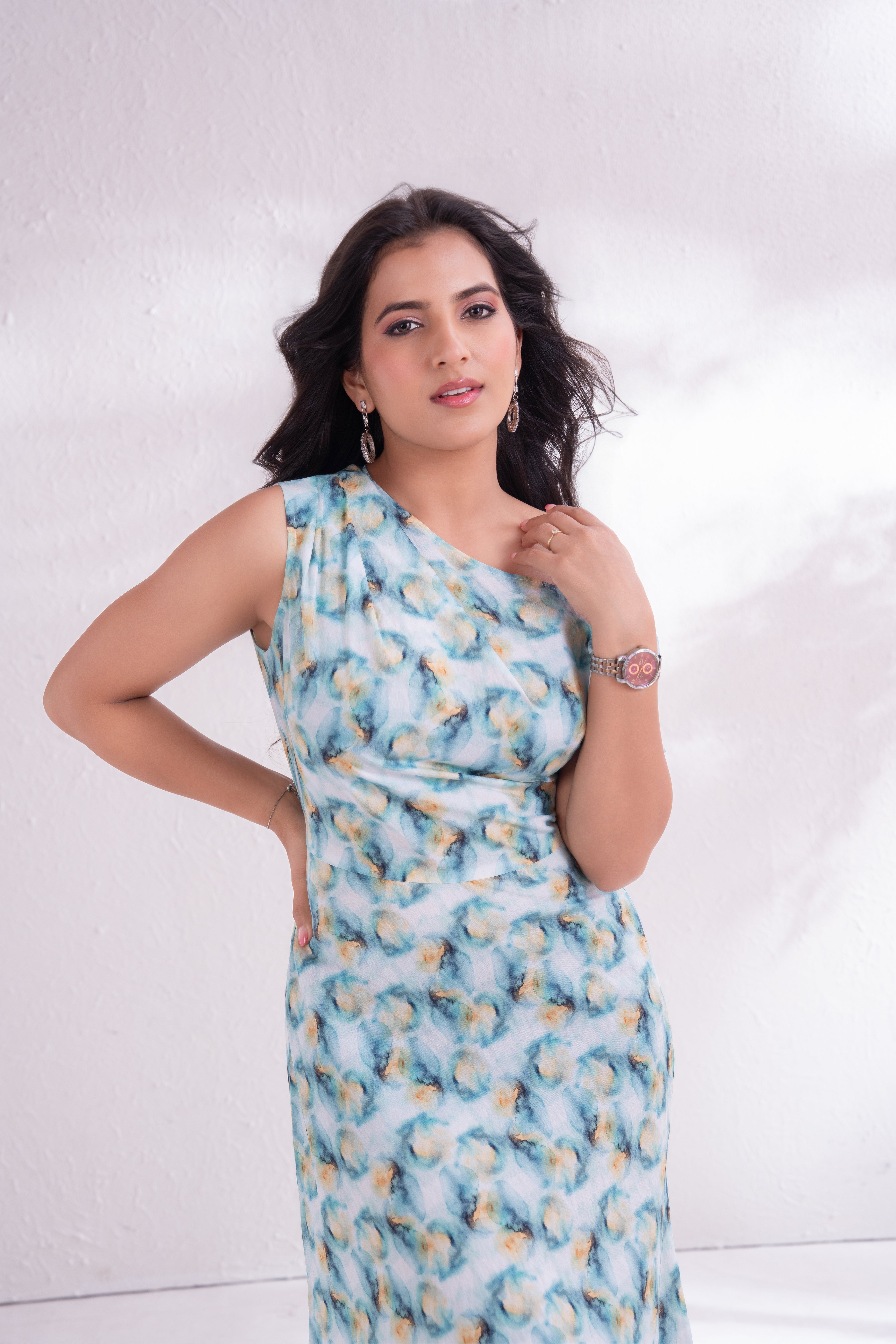 Draped Off-shoulder Dress