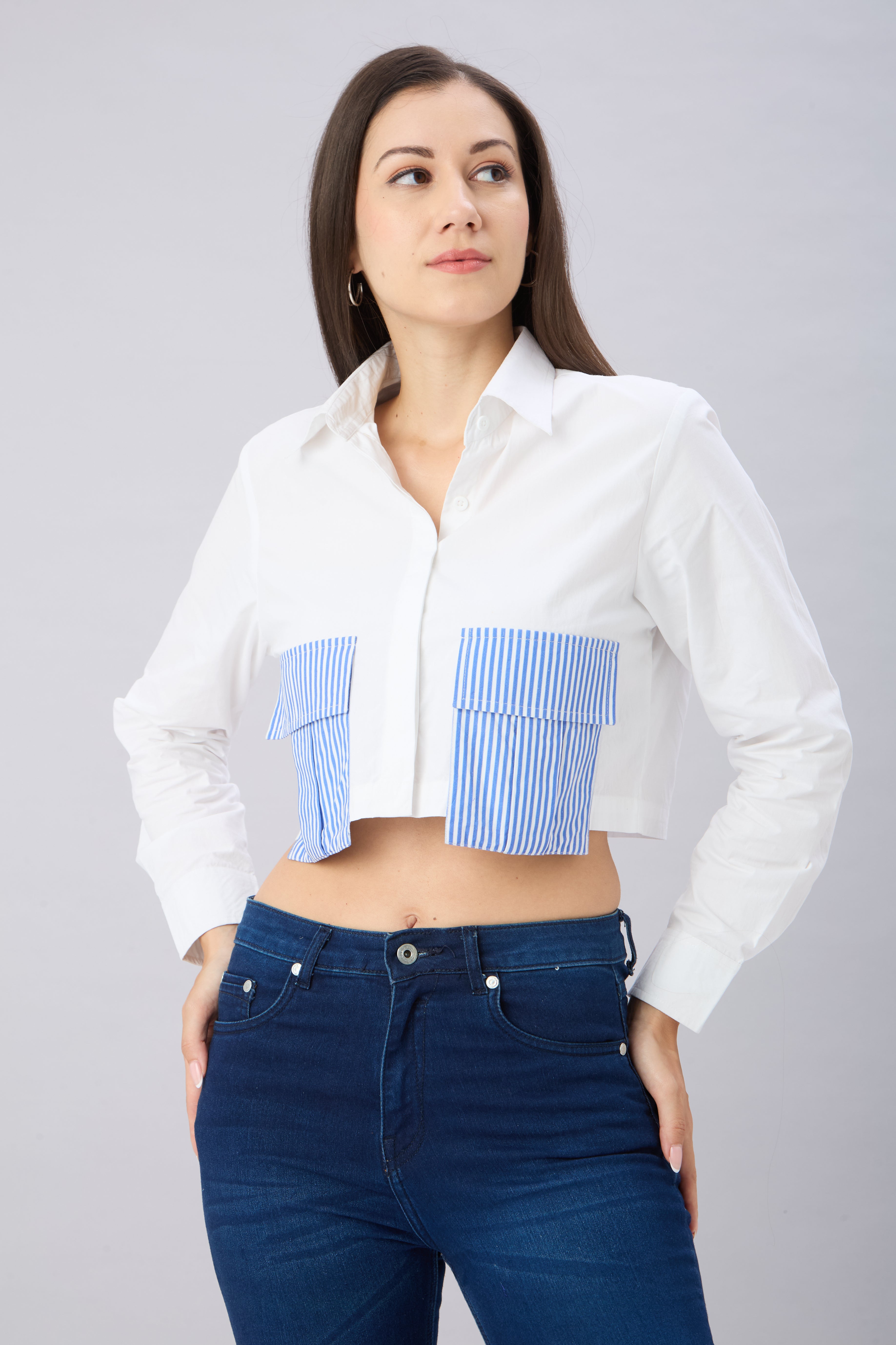 Crop Button Up Shirt