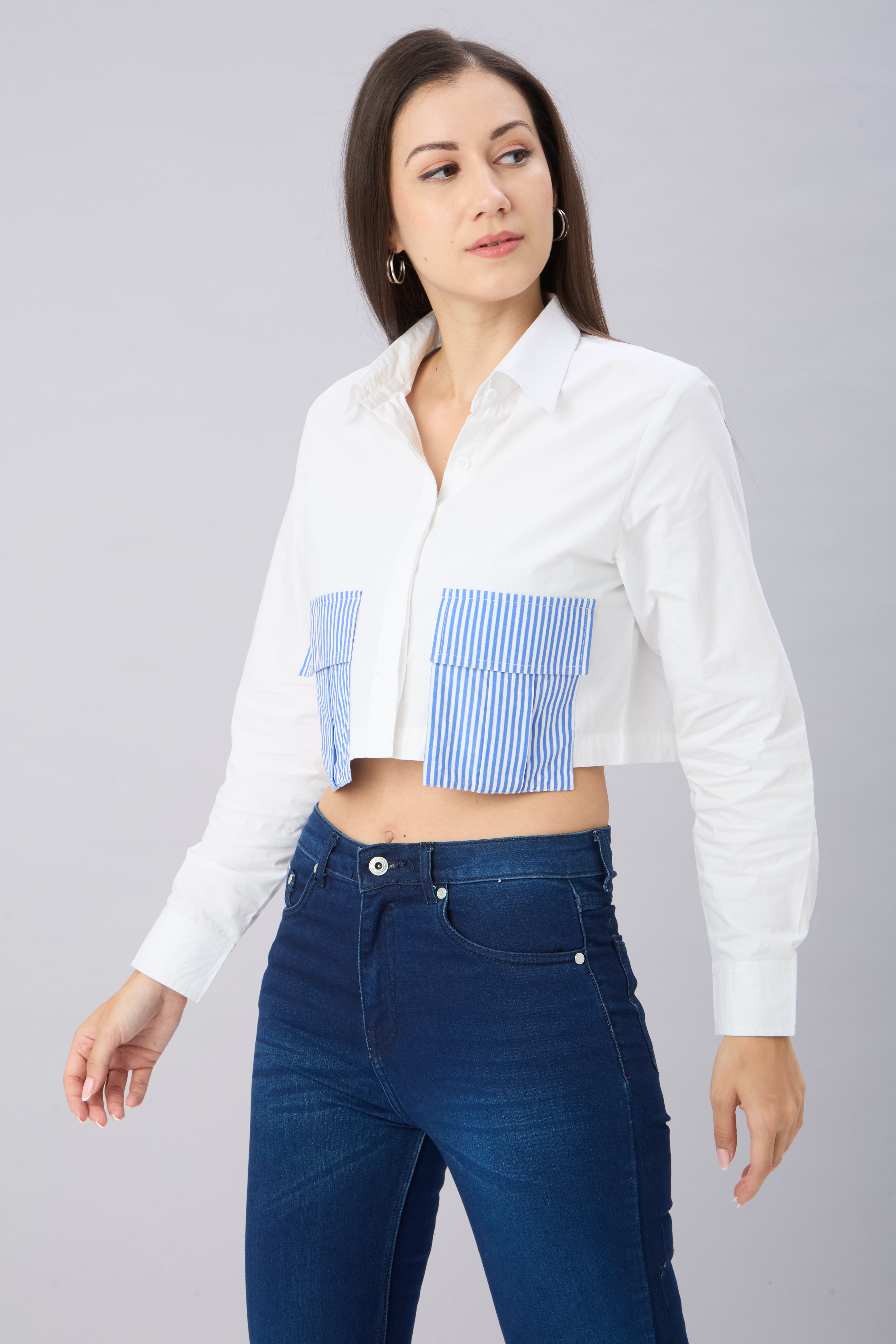 Crop Button Up Shirt