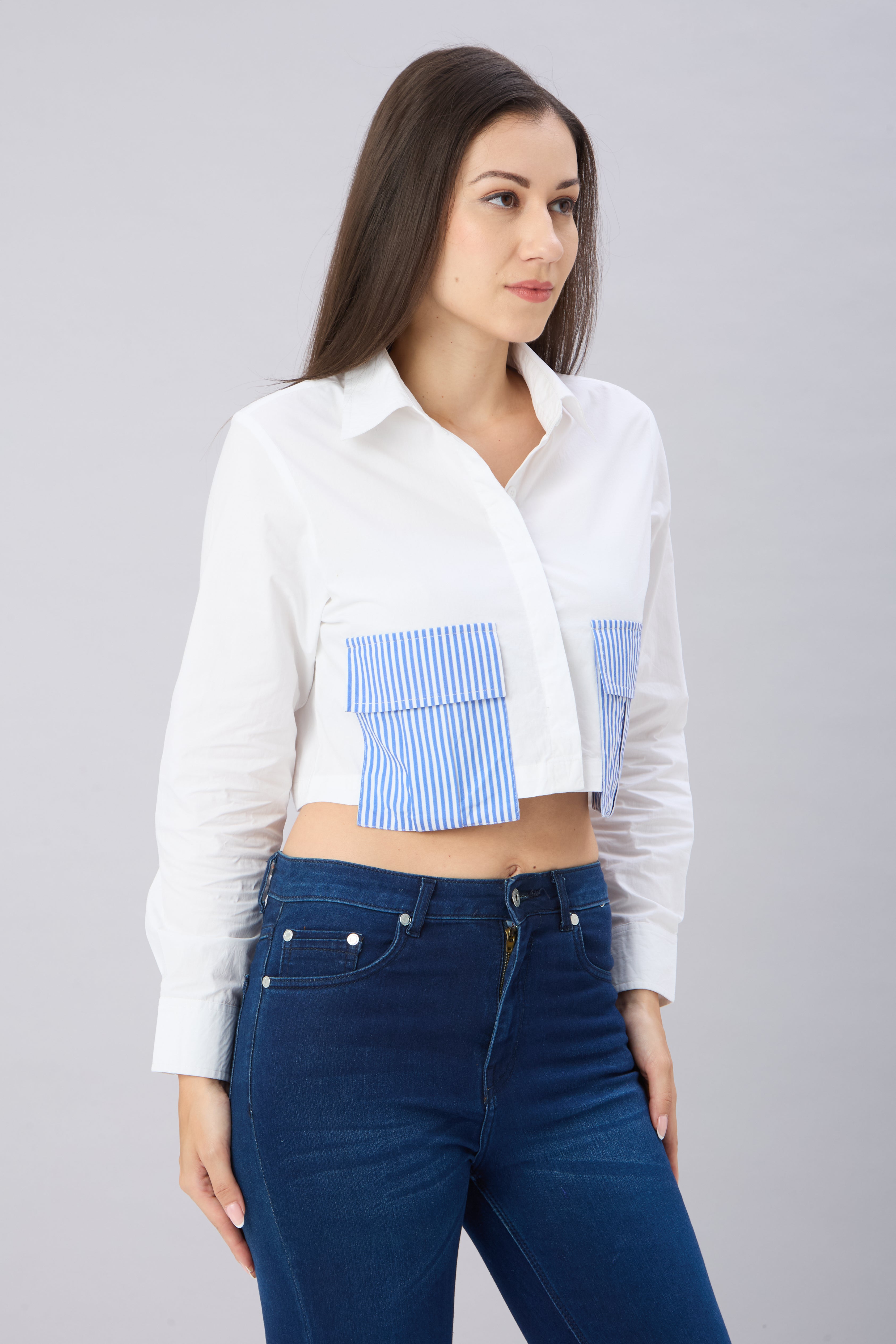 Crop Button Up Shirt