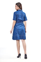 Contrast Stich Shirt Dress