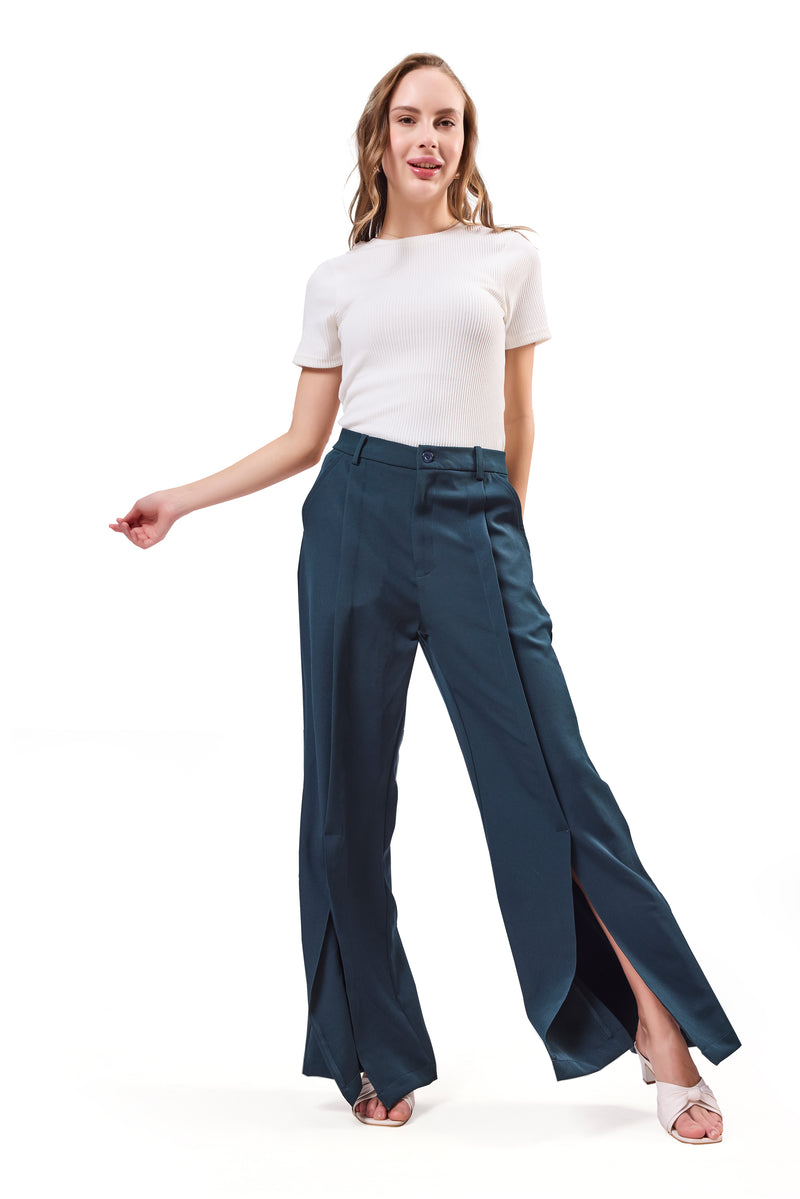 Front Slit Flared Trouser