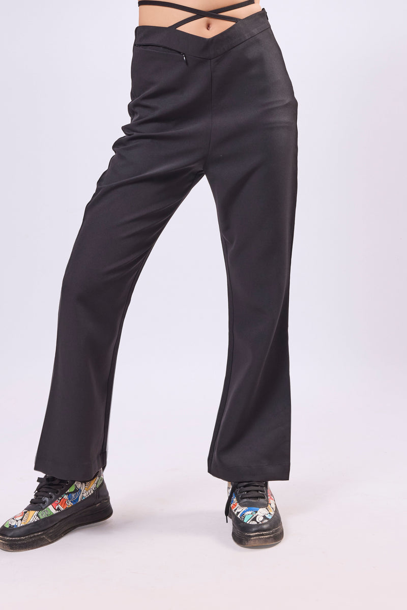 Asymmetric Waist Tie Up Trouser