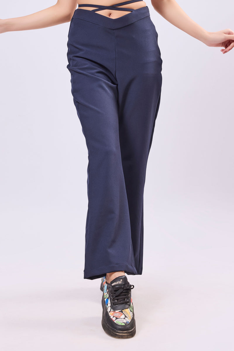 Asymmetric Waist Tie Up Trouser