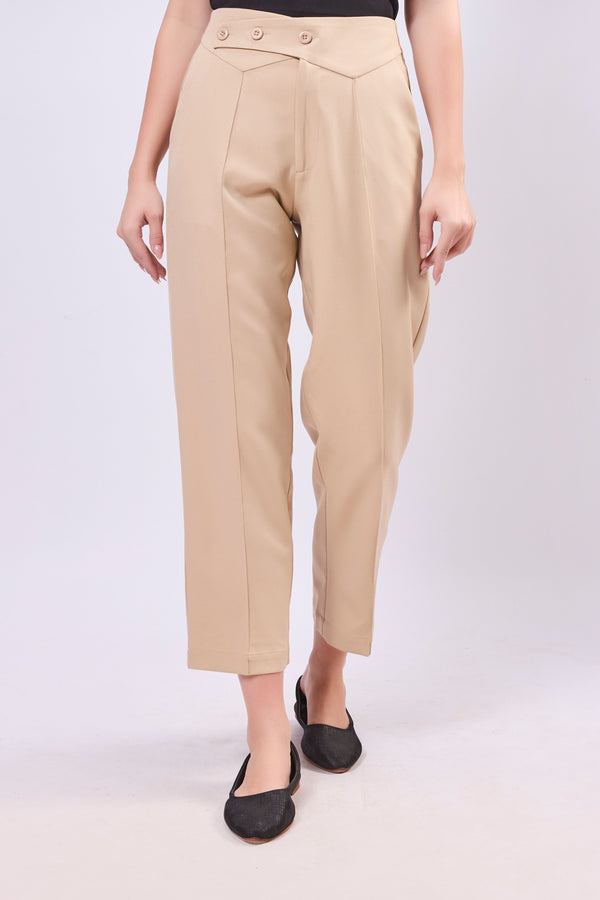 Ankle Length Trouser With Pintuck