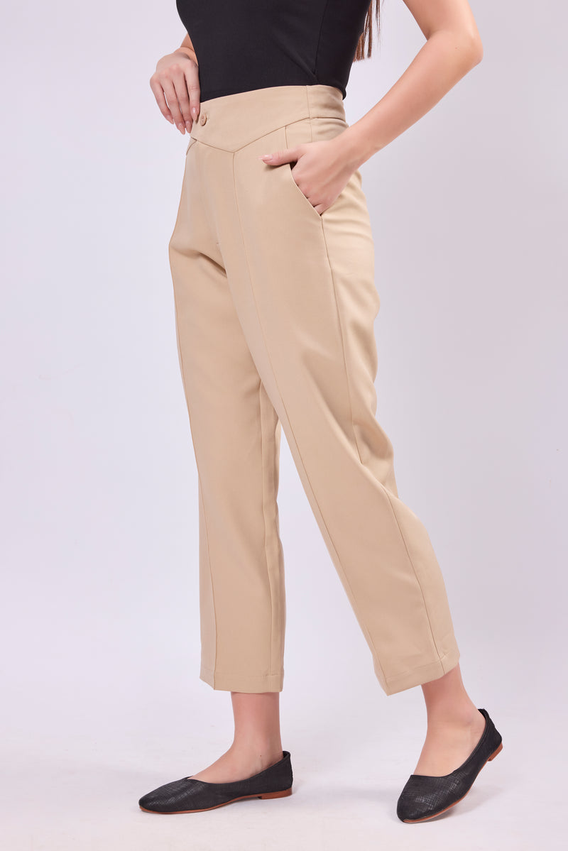 Ankle Length Trouser With Pintuck