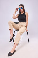 Ankle Length Trouser With Pintuck