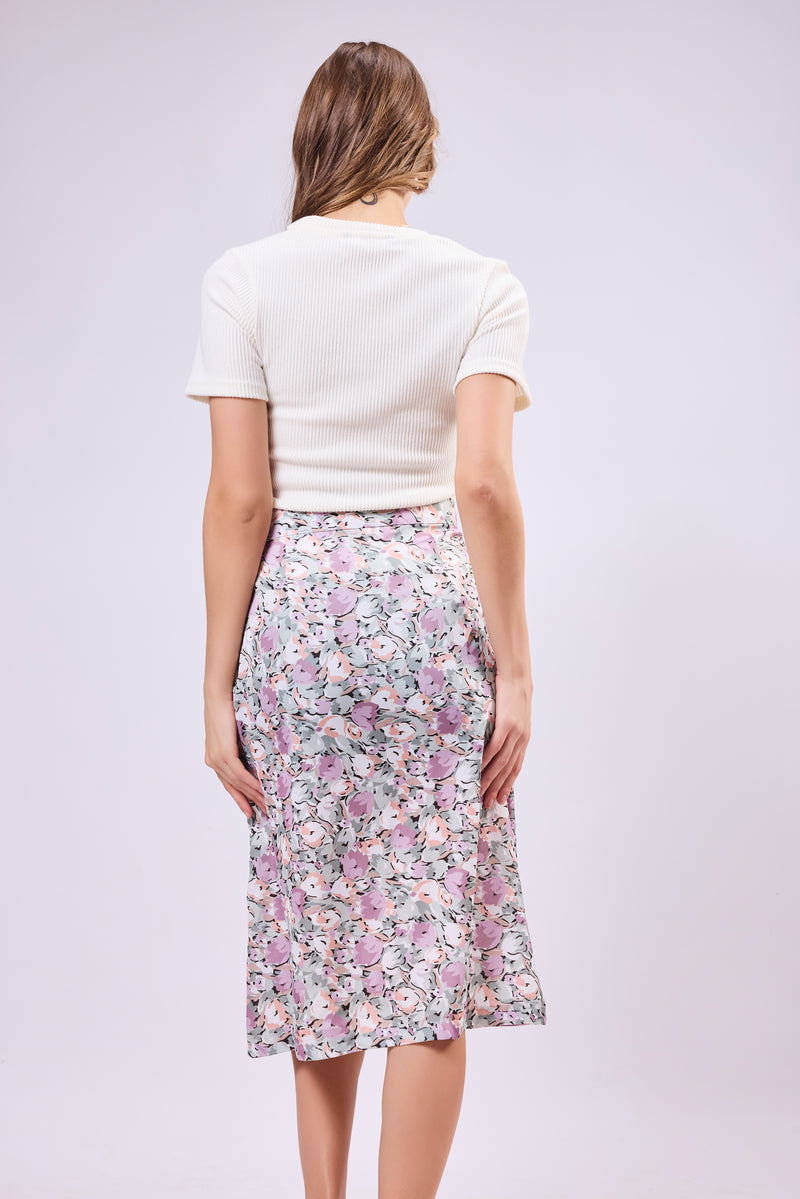 Crape Front Slit Skirt