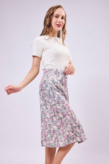 Crape Front Slit Skirt