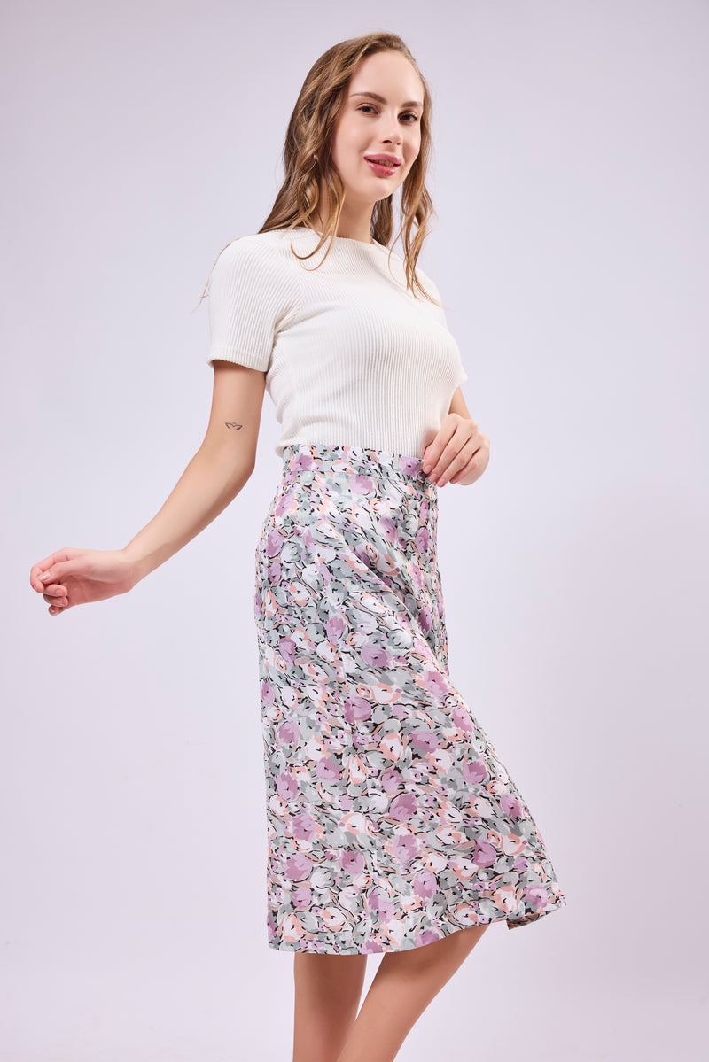 Crape Front Slit Skirt