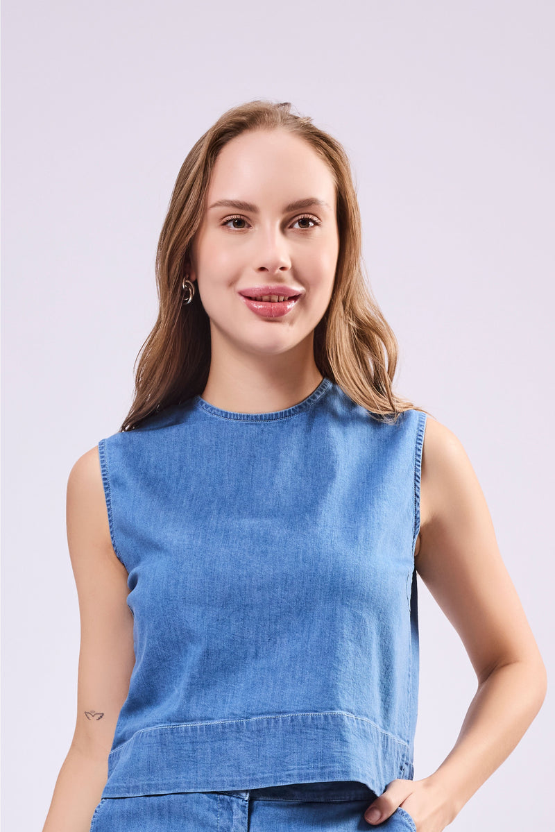 Boxy Denim Top