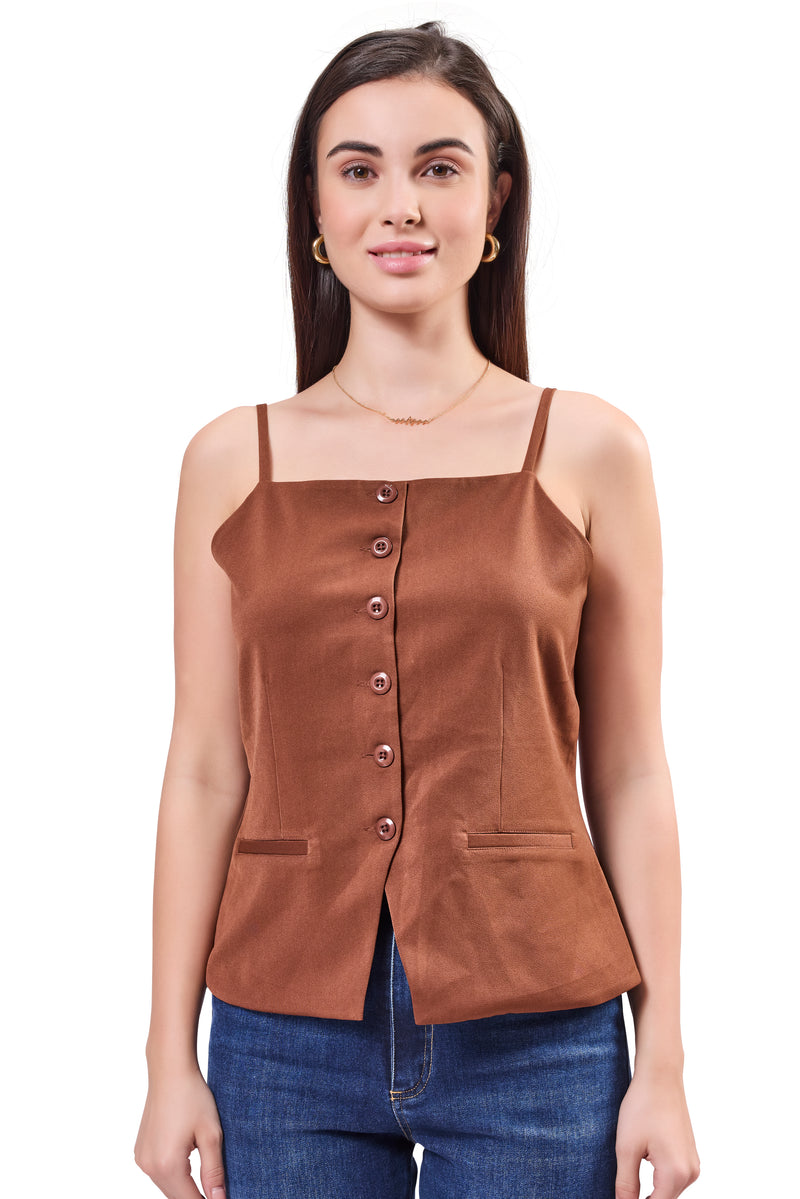 Vest Front Button Top