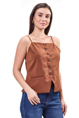 Vest Front Button Top