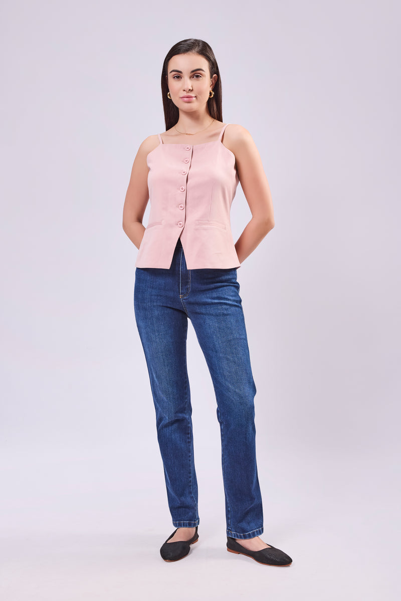 Vest Front Button Top