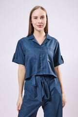 Notch Collar Crop Top