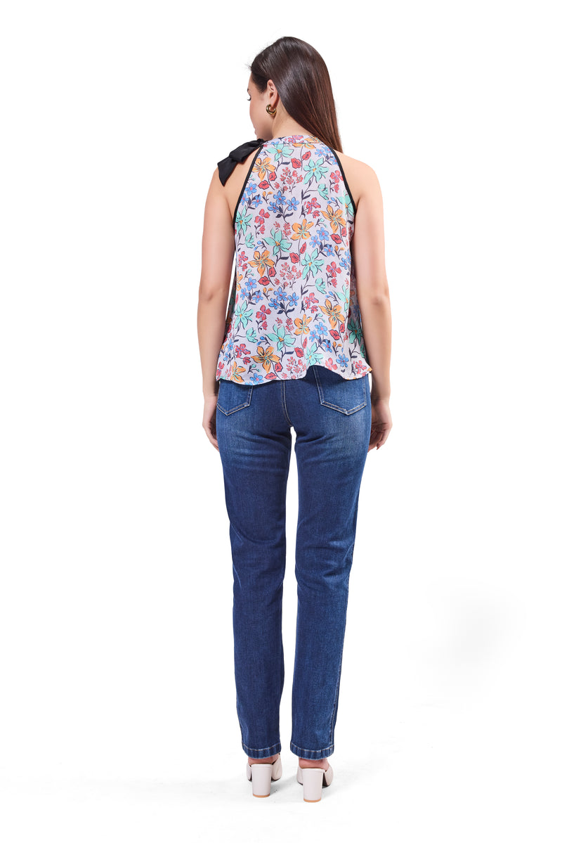 Tie Neck Sleeveless Top