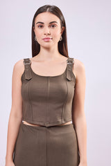 Metal Buckle Corset Top