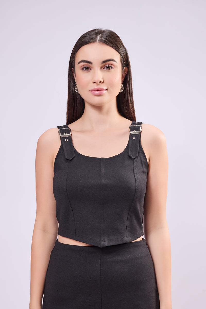 Metal Buckle Corset Top
