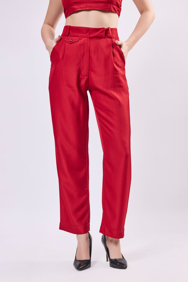 Mock Pocket Straight Trouser
