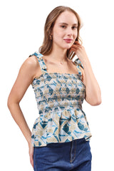 Smocked Strap Tie Top