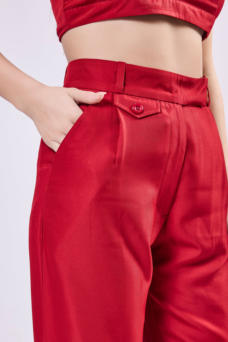 Mock Pocket Straight Trouser