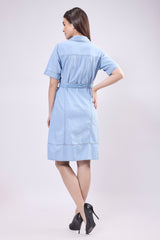 Contrast Stich Shirt Dress