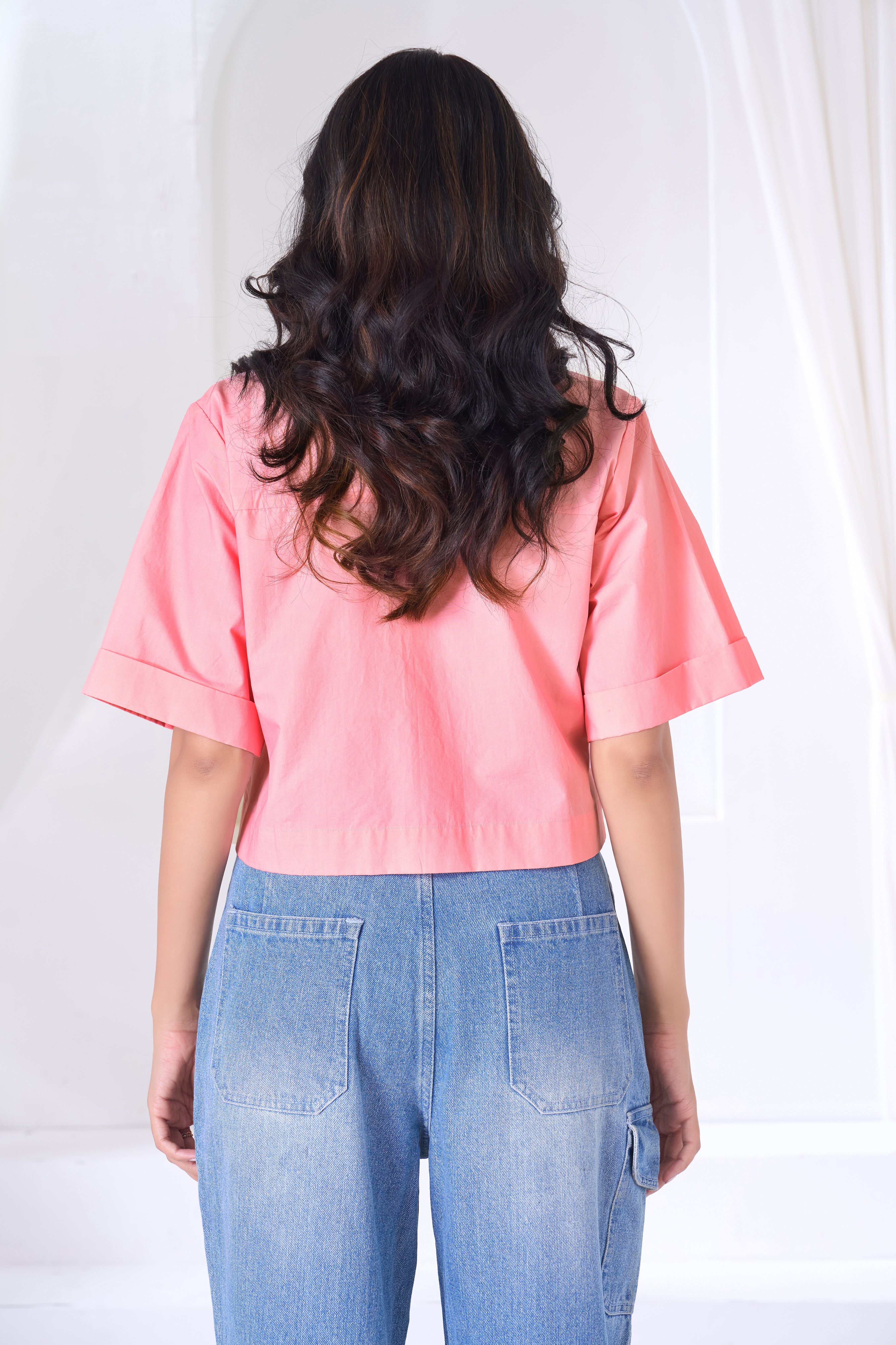 Pleated Cropped Shirt