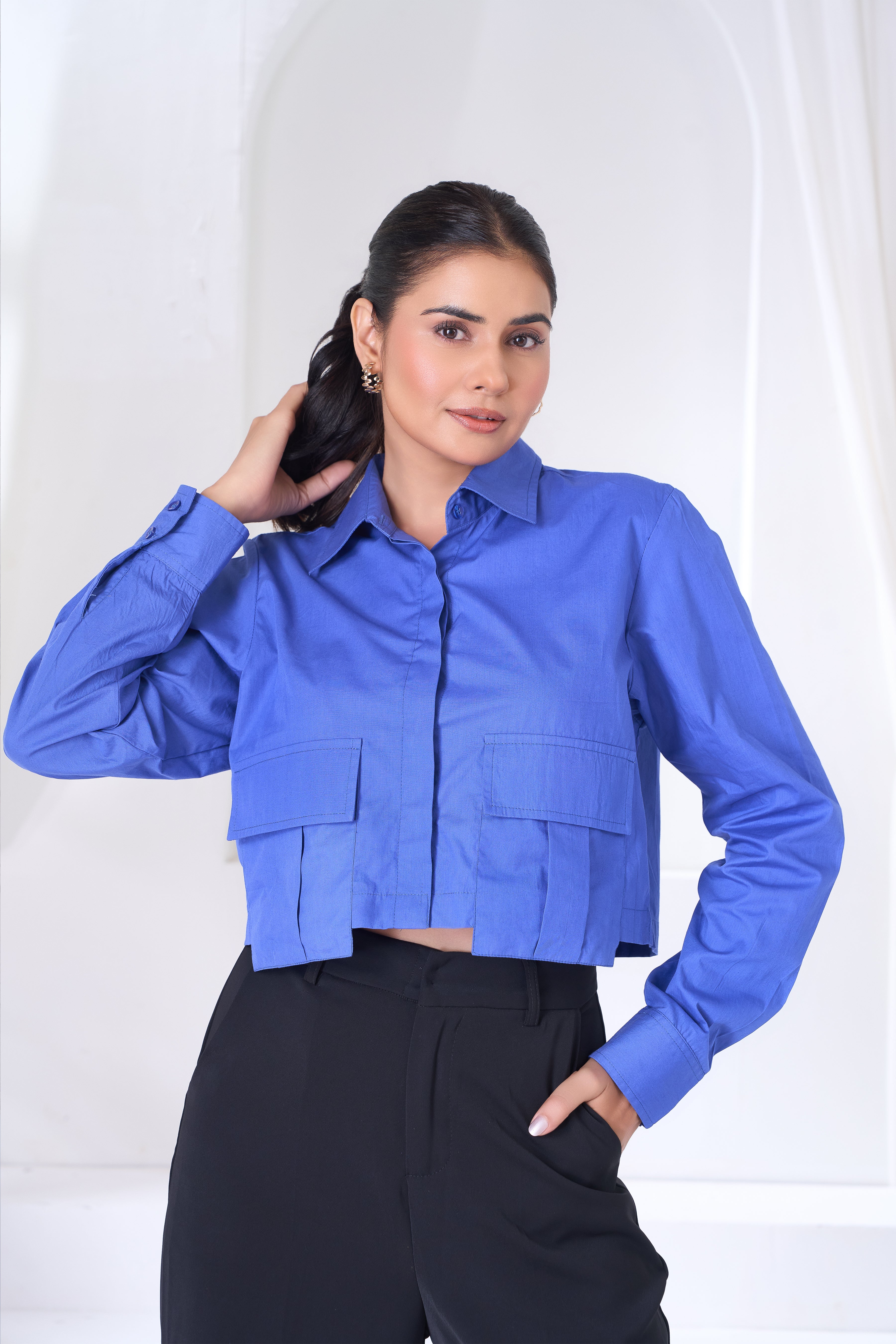 Crop Button Up Shirt