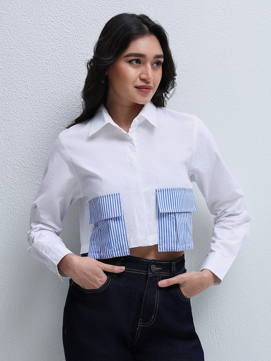 Crop Button Up Shirt