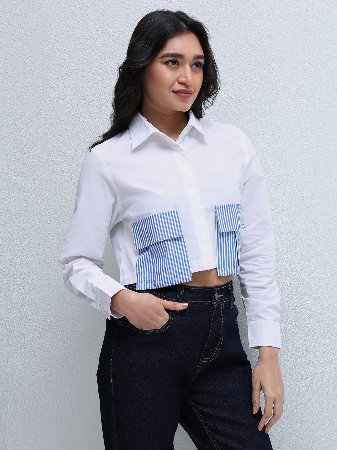 Crop Button Up Shirt