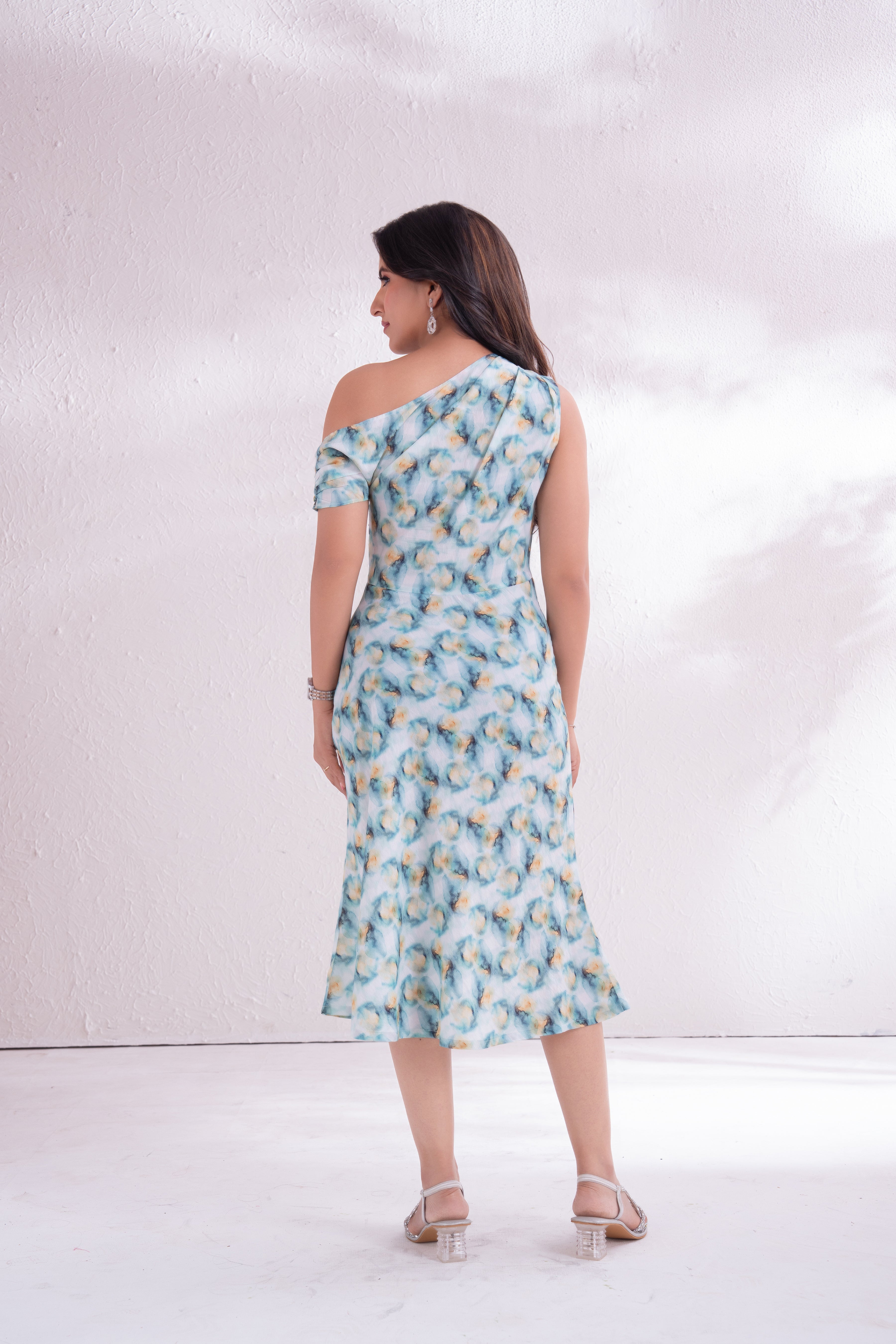 Draped Off-shoulder Dress