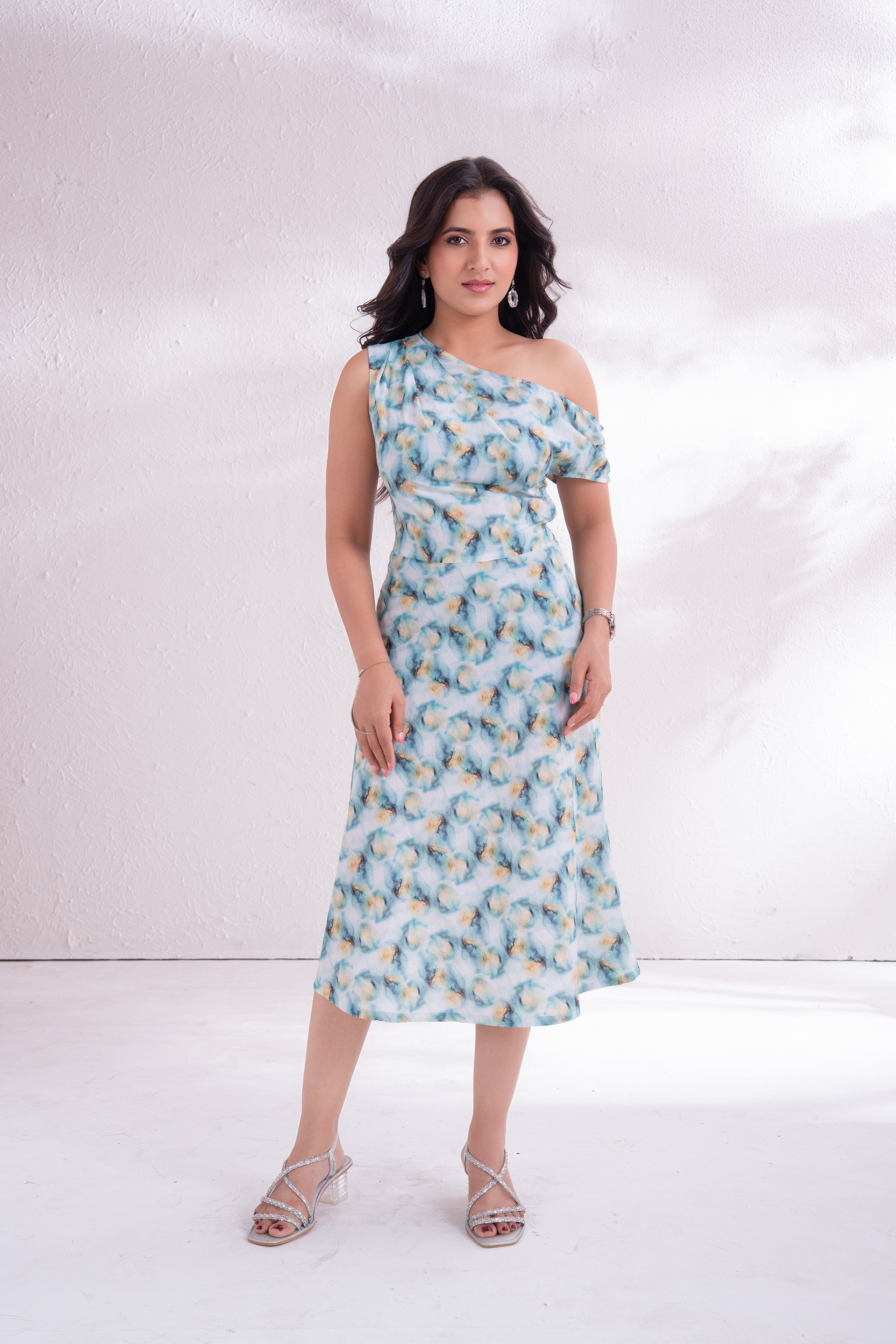 Draped Off-shoulder Dress