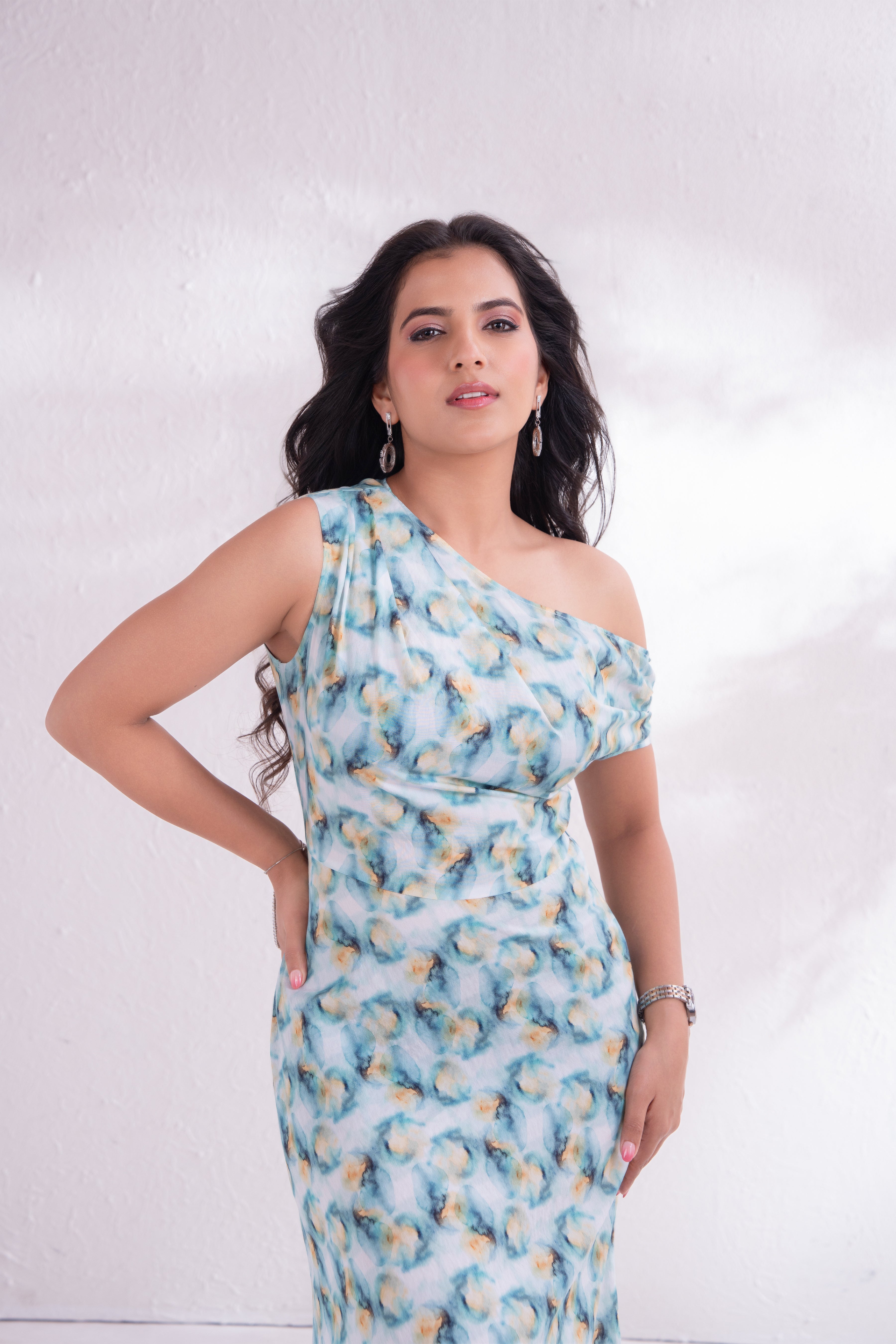 Draped Off-shoulder Dress