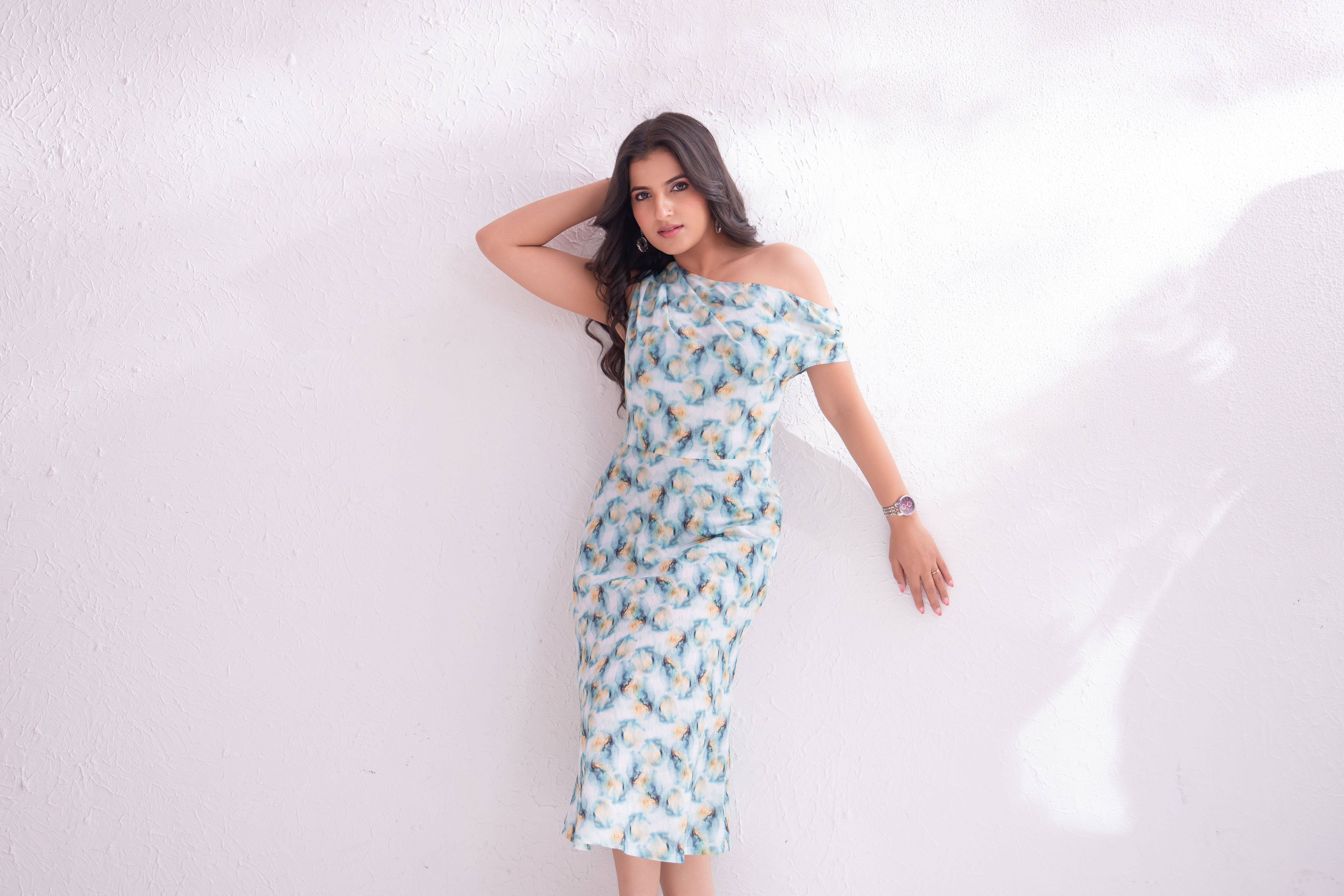 Draped Off-shoulder Dress