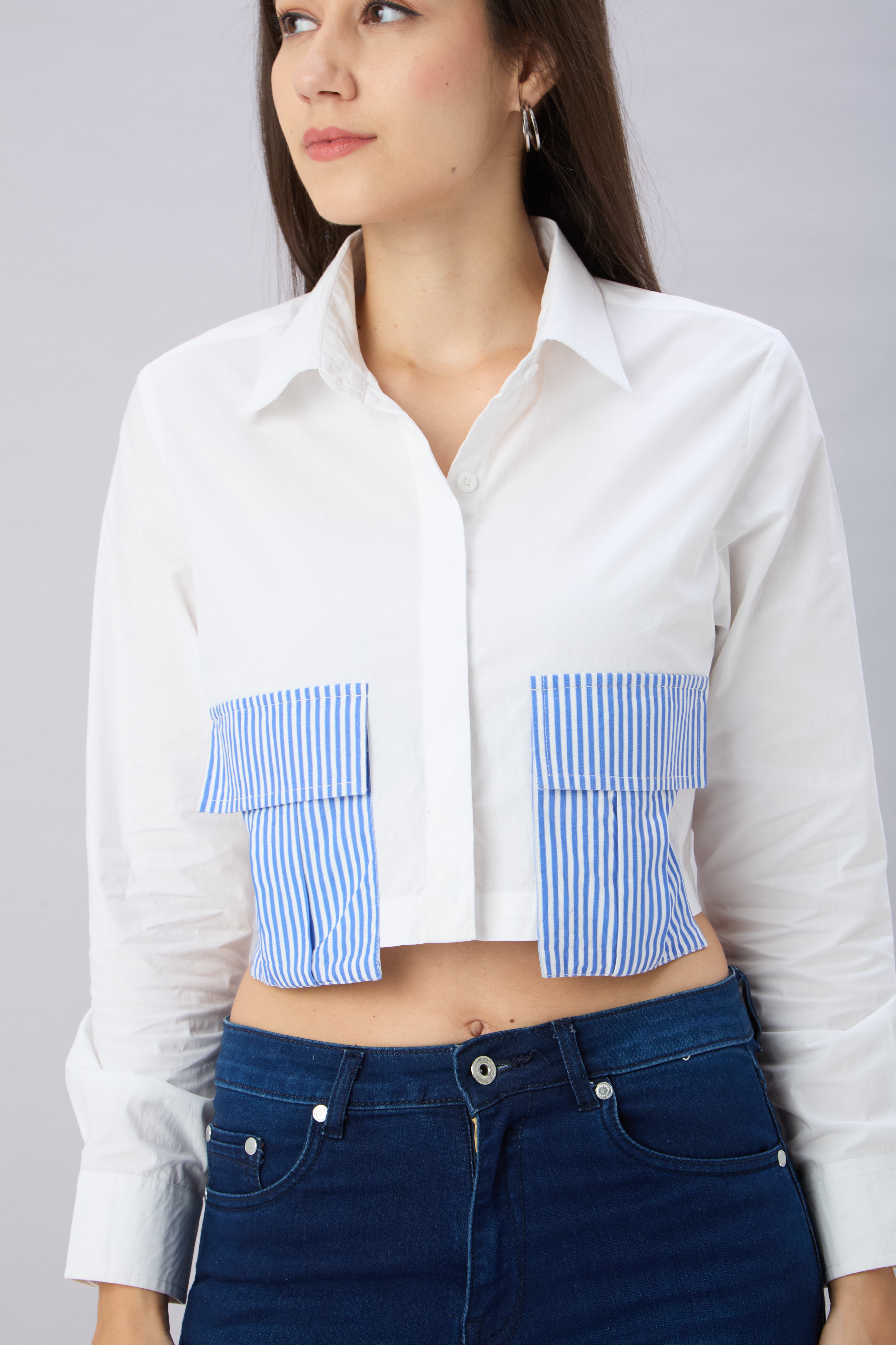 Crop Button Up Shirt