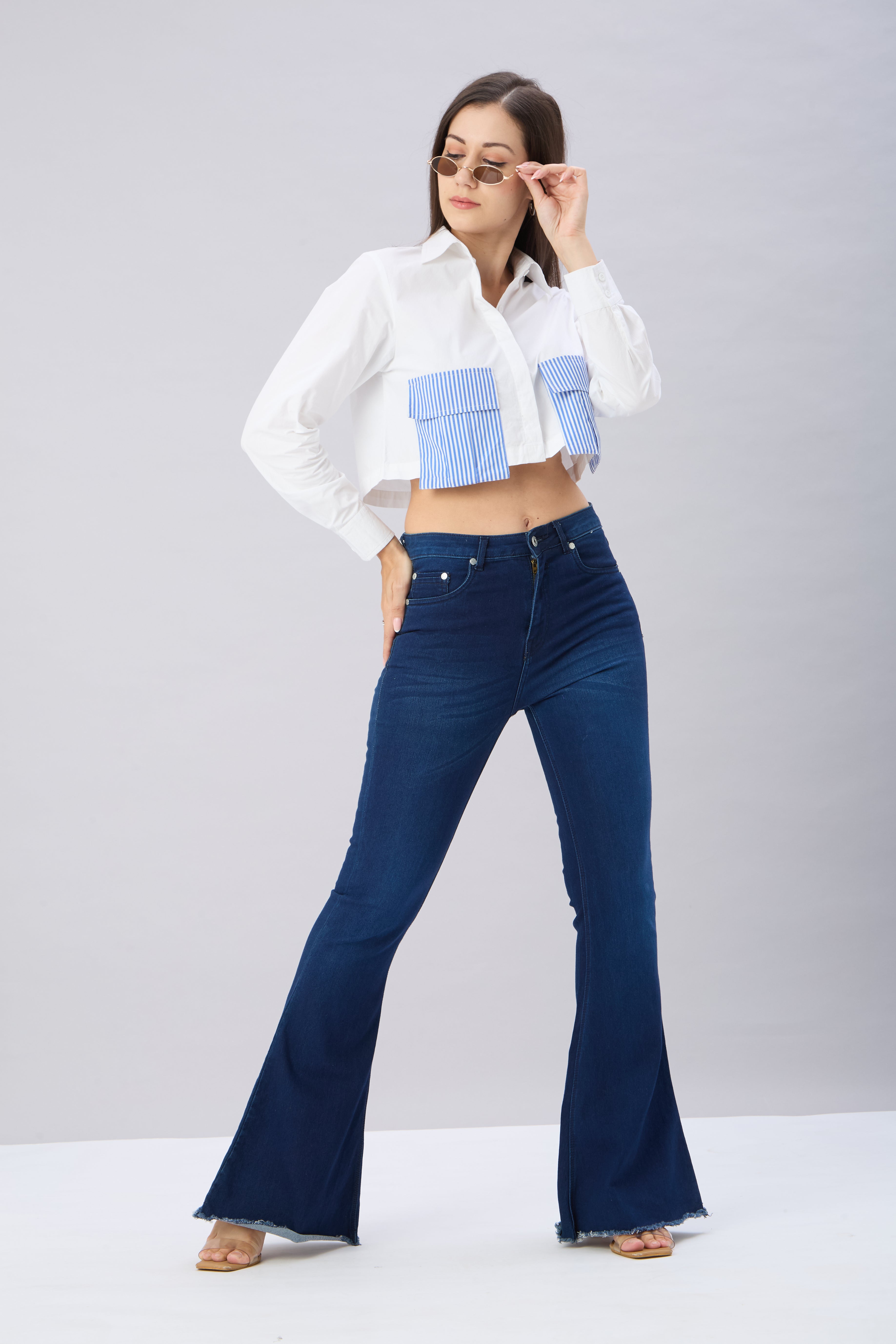 Crop Button Up Shirt