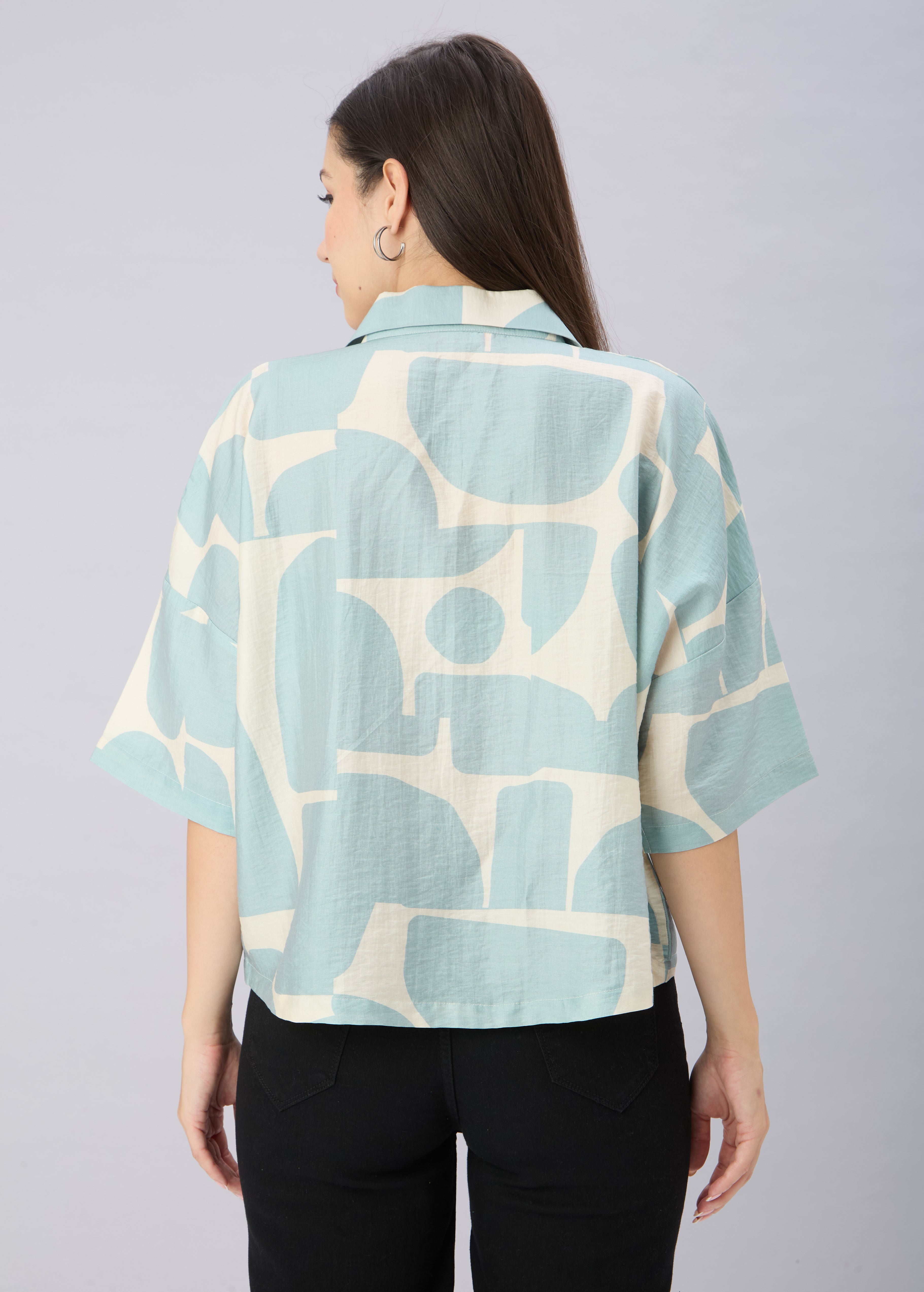 Abstract Print Wrap Top